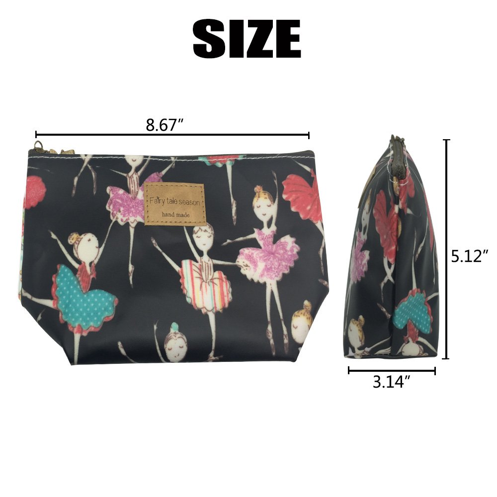 Ballet Girl Makeup Tote Bag - 14 Stylish Patterns for Cosmetics & Accessories (P11417010) - Perfect for Dance Classes, Travel & Everyday Use