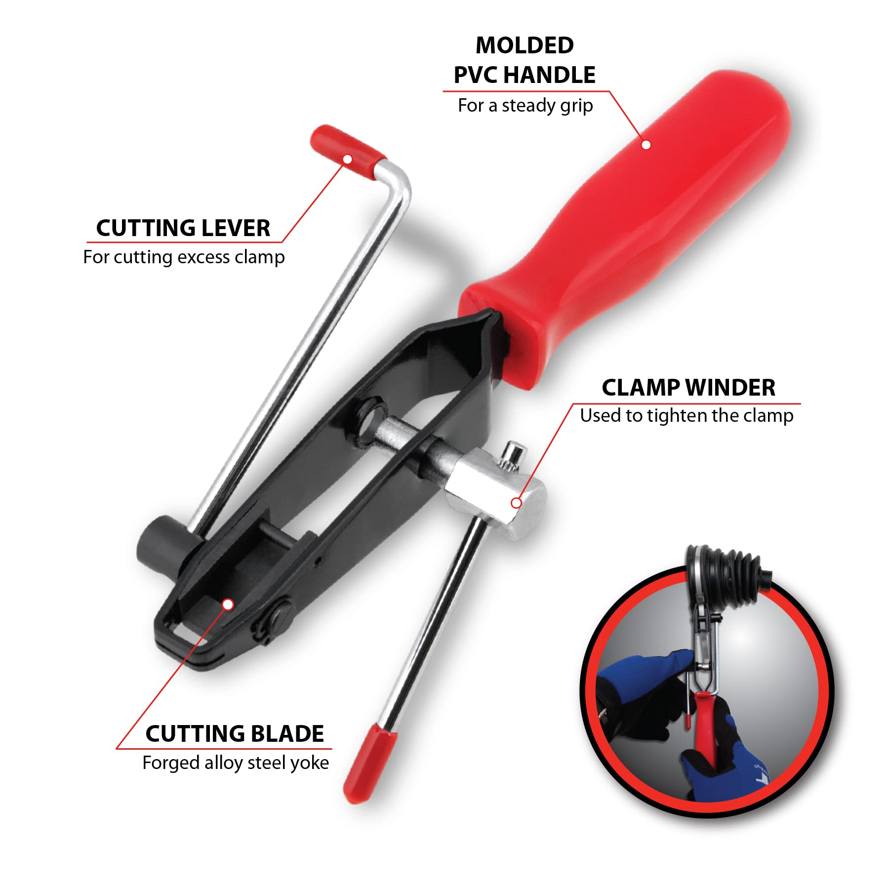 Performance Tool W83011 CV Joint Boot Clamp Band Tool - Professional CV Axle Boot Clamp Installation Kit for Automotive Repair - Perfect for Mechanics, DIY Enthusiasts & Garage Use