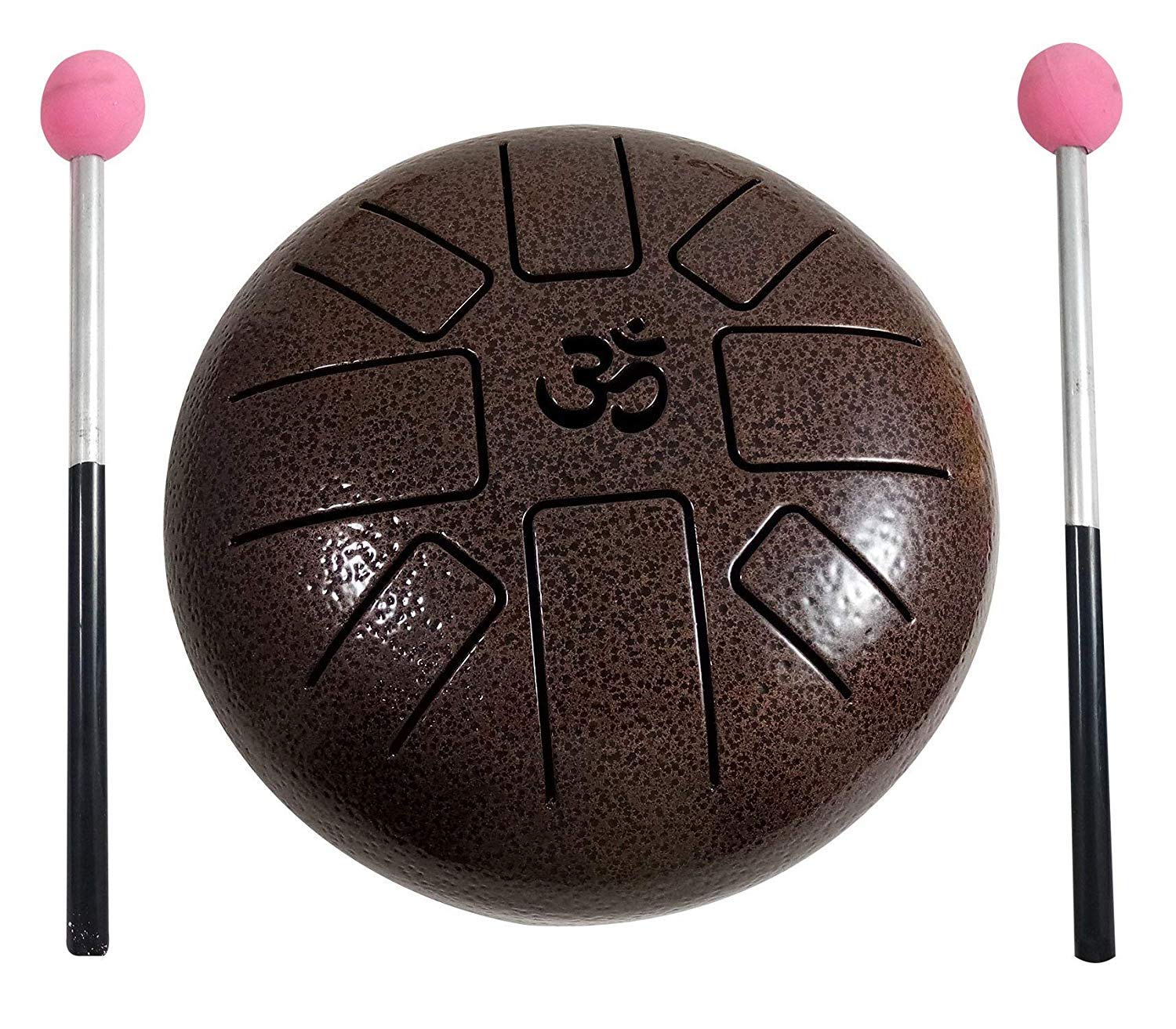 OM Tongue Drum 7 Inch - Premium Steel Handpan Drum with Bag & Mallets - Gold Percussion Instrument for Meditation, Yoga & Music Therapy