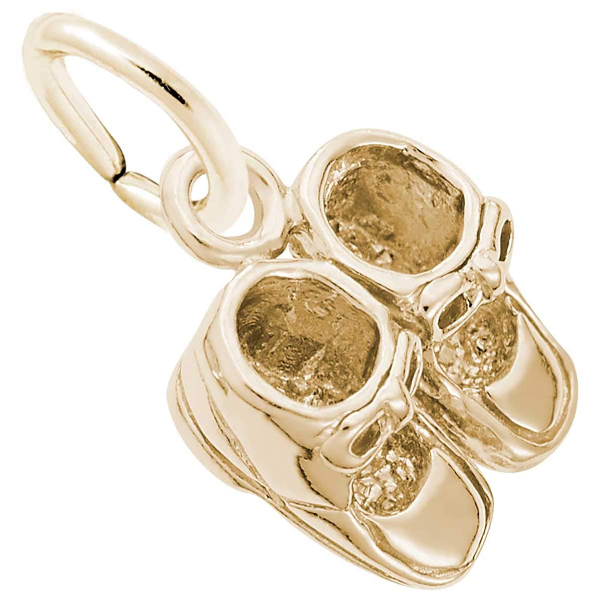 Rembrandt Charms Baby Shoes Charm - Sterling Silver Keepsake for Newborns & Christening Gifts | Perfect for Baby Bracelets, Memory Jewelry & Special Occasions