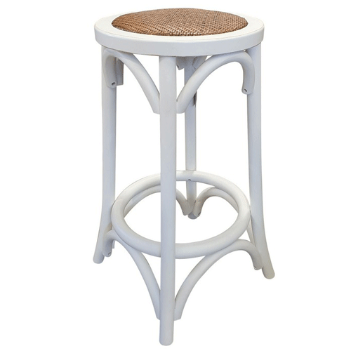 Modern Barcelona Stool - White Bar Stool for Kitchen Island, Dining Room & Home Decor - Adjustable Height & Comfortable Seating