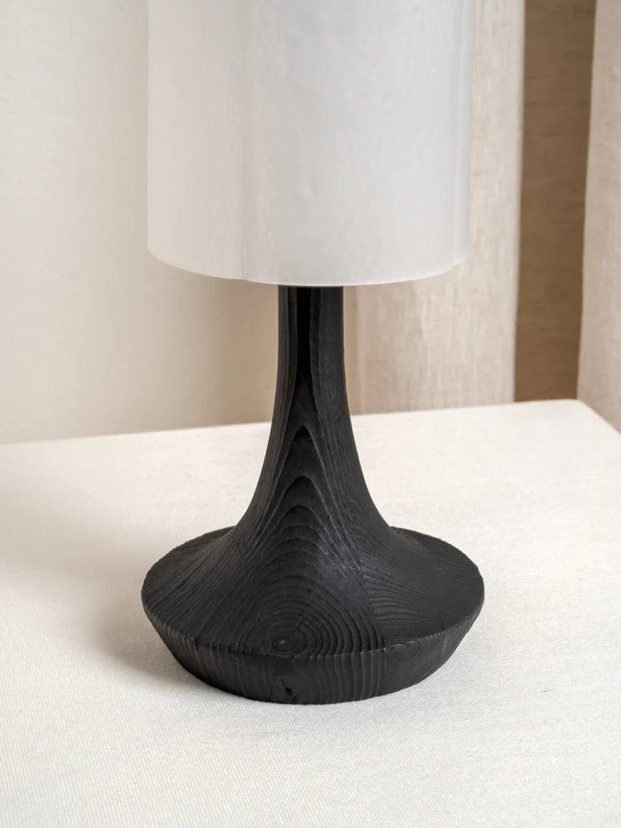 Ember Charred Wood Rechargeable Table Lamp - Modern USB Desk Light for Bedroom, Office & Living Room Decor - Stylish Ambient Lighting for Home & Workspace
