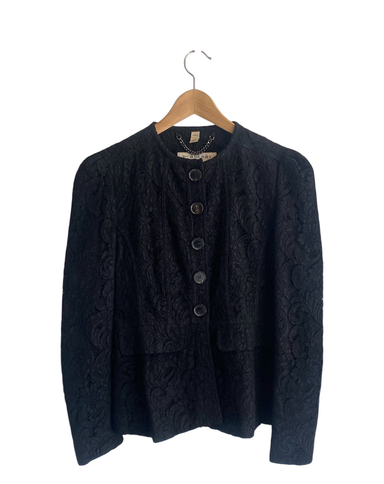 Burberry Black Lace Jacket for Women - Elegant Designer Outerwear for Evening Parties & Special Occasions