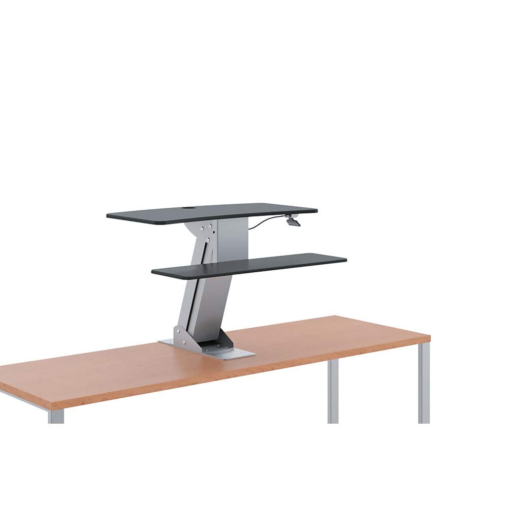 HON Directional Sit to Stand Adjustable Height Desk Converter - Silver/Black (HS1100) for Home Office & Workspace Ergonomics