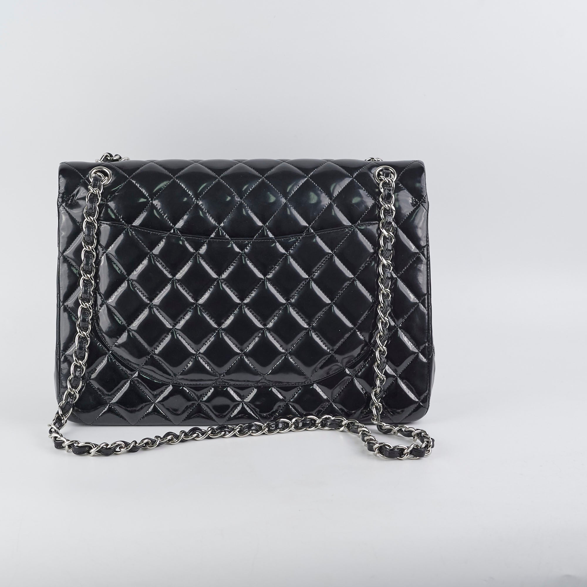 Chanel Maxi Patent Leather Flap Bag Black 20 Series - Luxury Handbag for Women, Perfect for Evening Events & Special Occasions