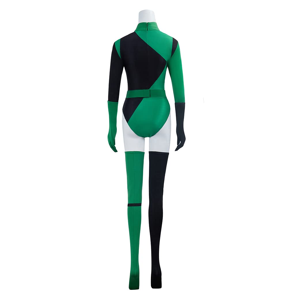 Women's Shego Cosplay Costume - Green Supervillain Jumpsuit with Gloves & Stockings | Halloween, Comic Con, Anime Convention Outfit | Perfect for Cosplay Events & Dress-Up Parties