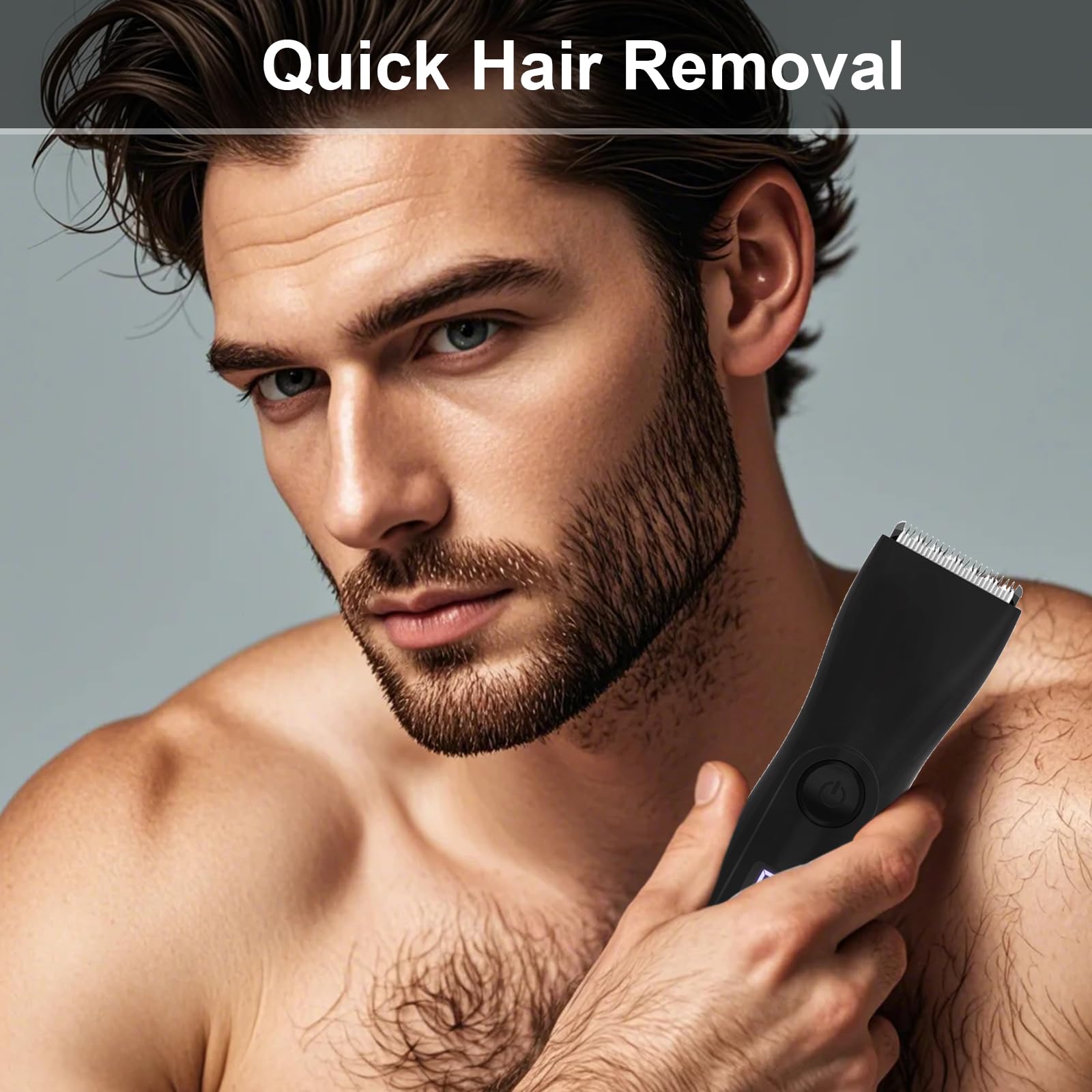 **Men's Electric Groin & Body Hair Trimmer - Waterproof Wet/Dry Pubic Shaver & Groomer for Smooth Skin - Perfect for Travel, Gym & Home Use**