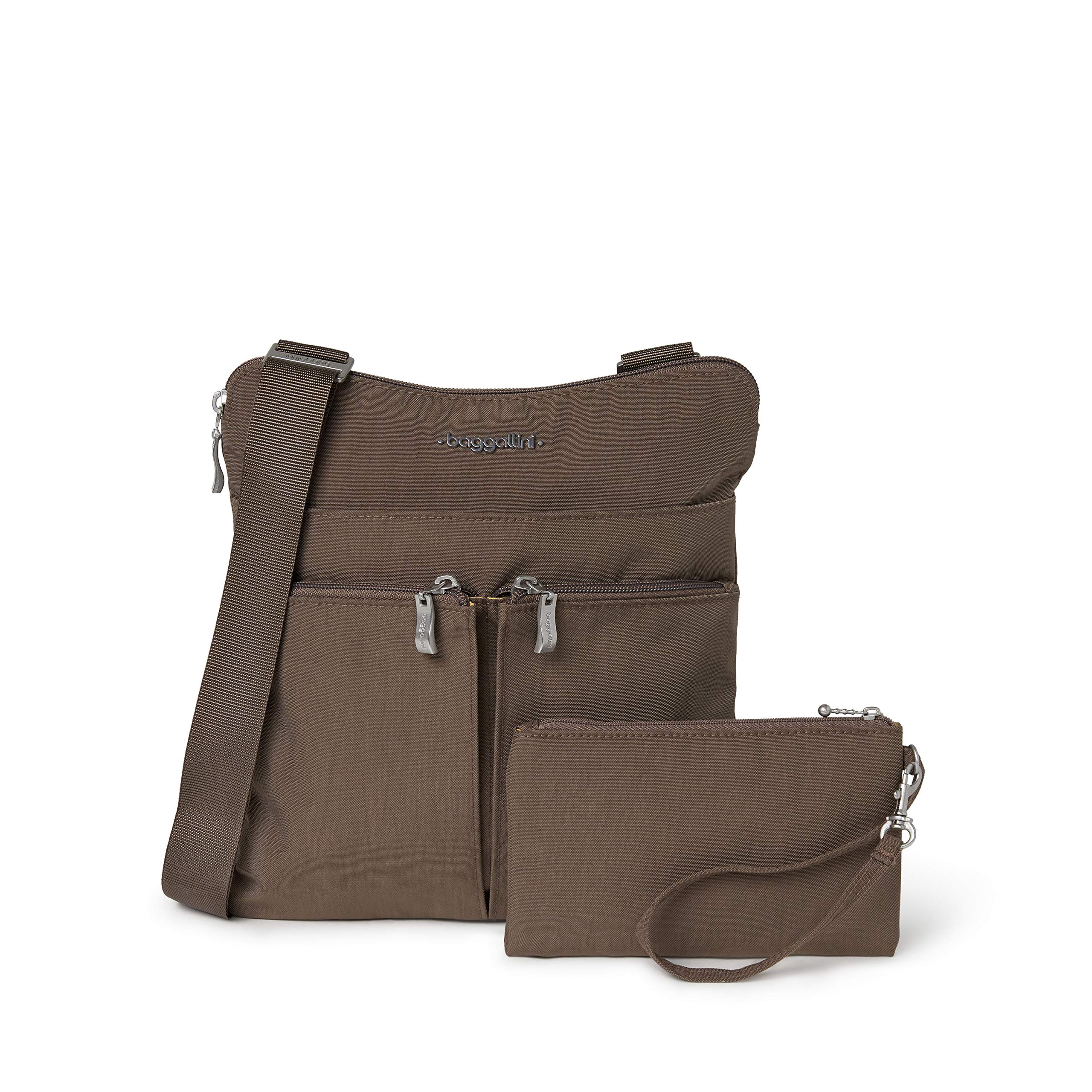 Baggallini Horizon Crossbody Bag for Women - 10x10.5 Inch Lightweight Water-Resistant Nylon RFID Purse with Wristlet - Perfect for Travel, Shopping & Everyday Use