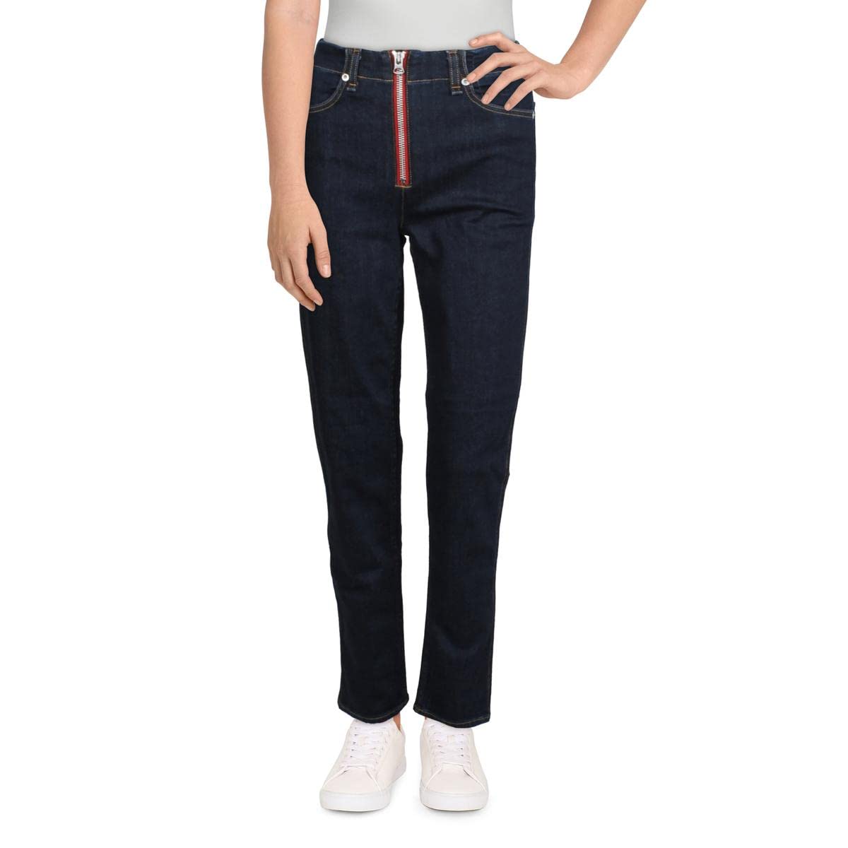 rag & bone Women's Nina High Rise Dark Wash Cigarette Jeans - Slim Fit Stretch Denim Pants for Casual & Office Wear