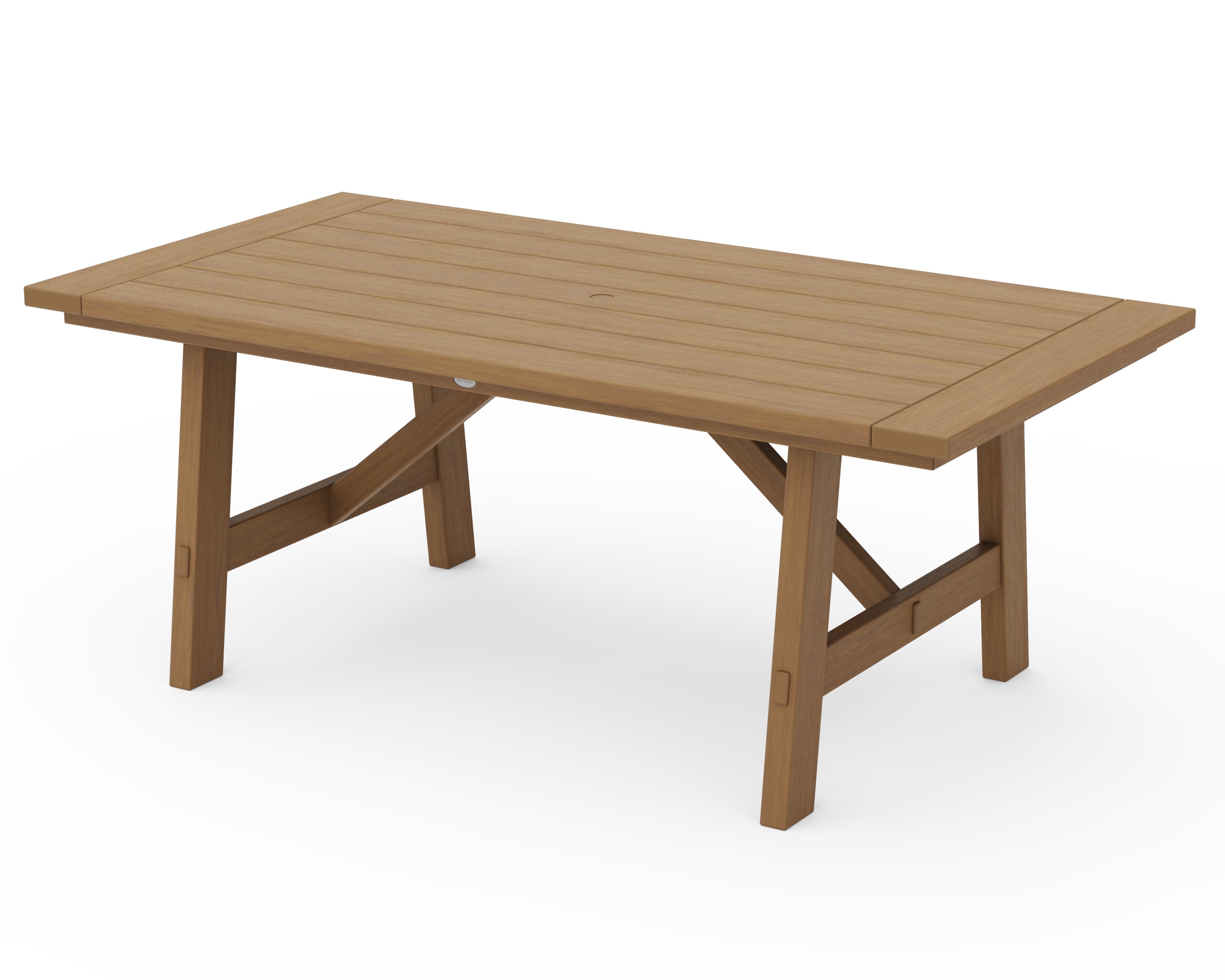 POLYWOOD Rustic Farmhouse Dining Table 39 x 75 Inches - Solid Wood Outdoor Patio Table for Backyard, Garden, and Farmhouse Decor