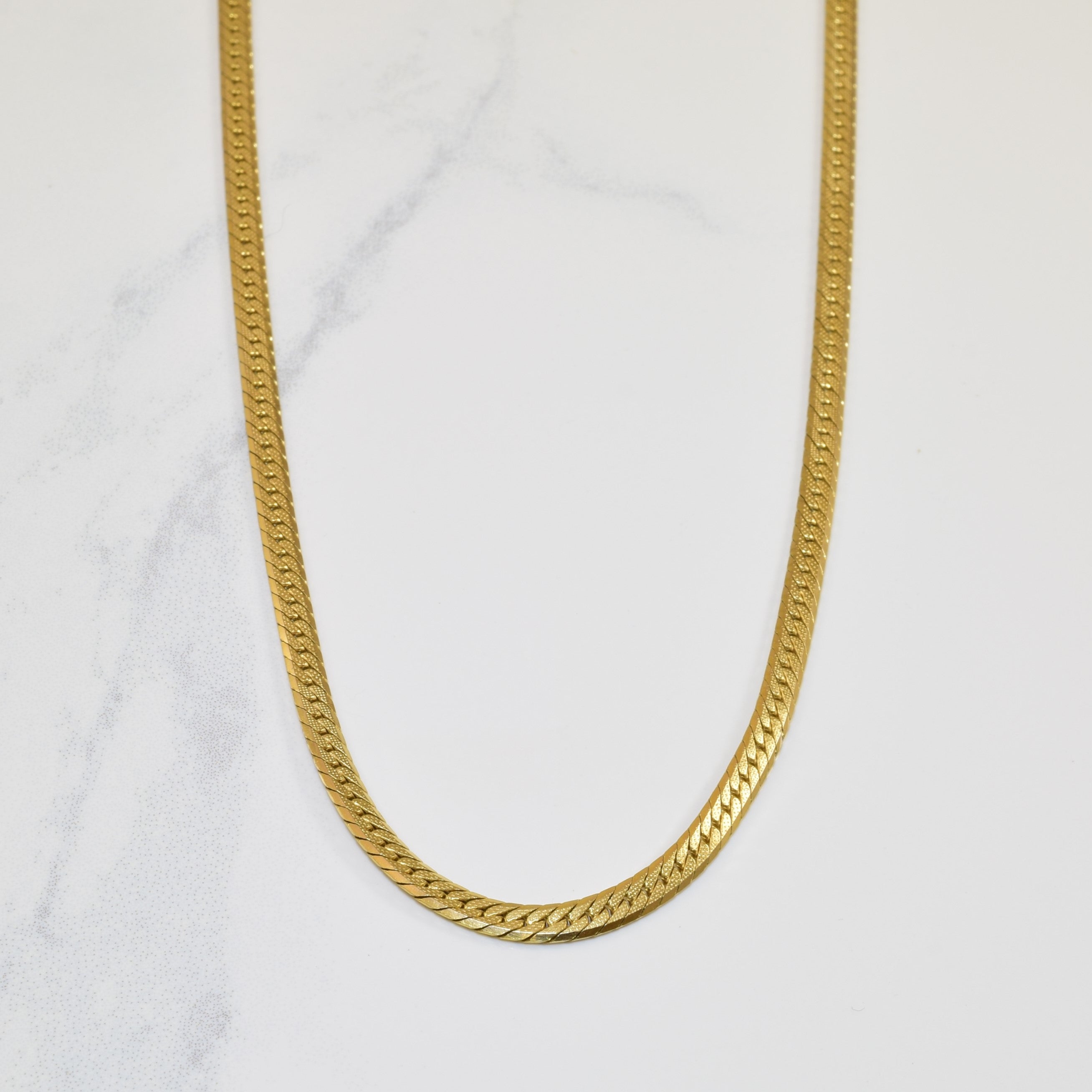 10K Yellow Gold Herringbone Chain Necklace for Women - 20 Inch Elegant Layered Jewelry for Daily Wear & Special Occasions