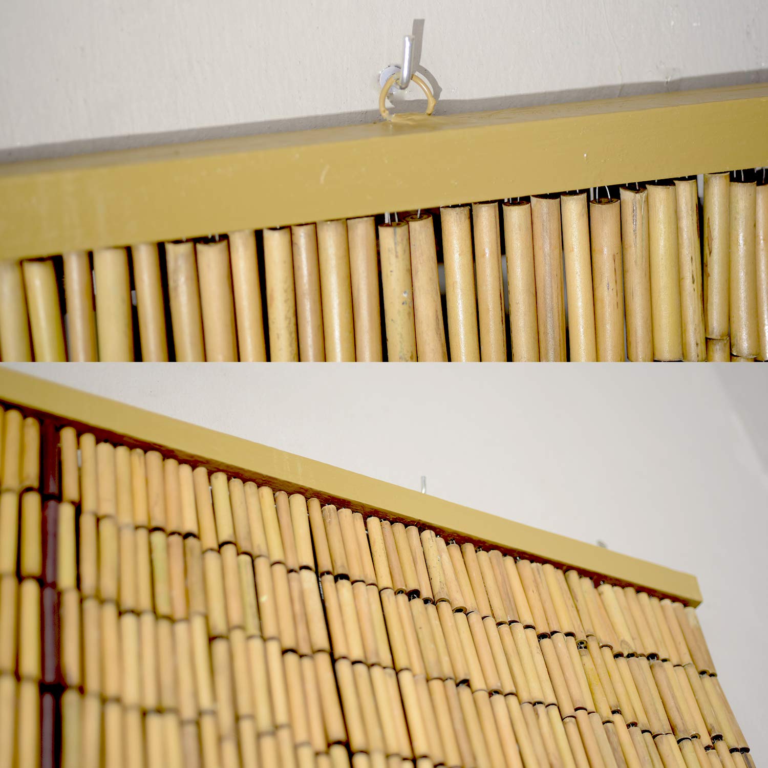 Dream Catcher Bamboo Bead Curtain - 35.5 x 78 Inch Handmade Doorway Hanging Decor with 90 Strands | Boho Room Divider, Bedroom Entrance, Yoga Studio & Meditation Space Decoration