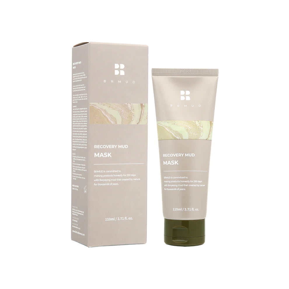 BRMUD Detoxifying & Hydrating Recovery Mud Mask 110ml - Deep Cleansing & Pore Minimizing for Glowing Skin - Perfect for Spa Nights & Self-Care Routines