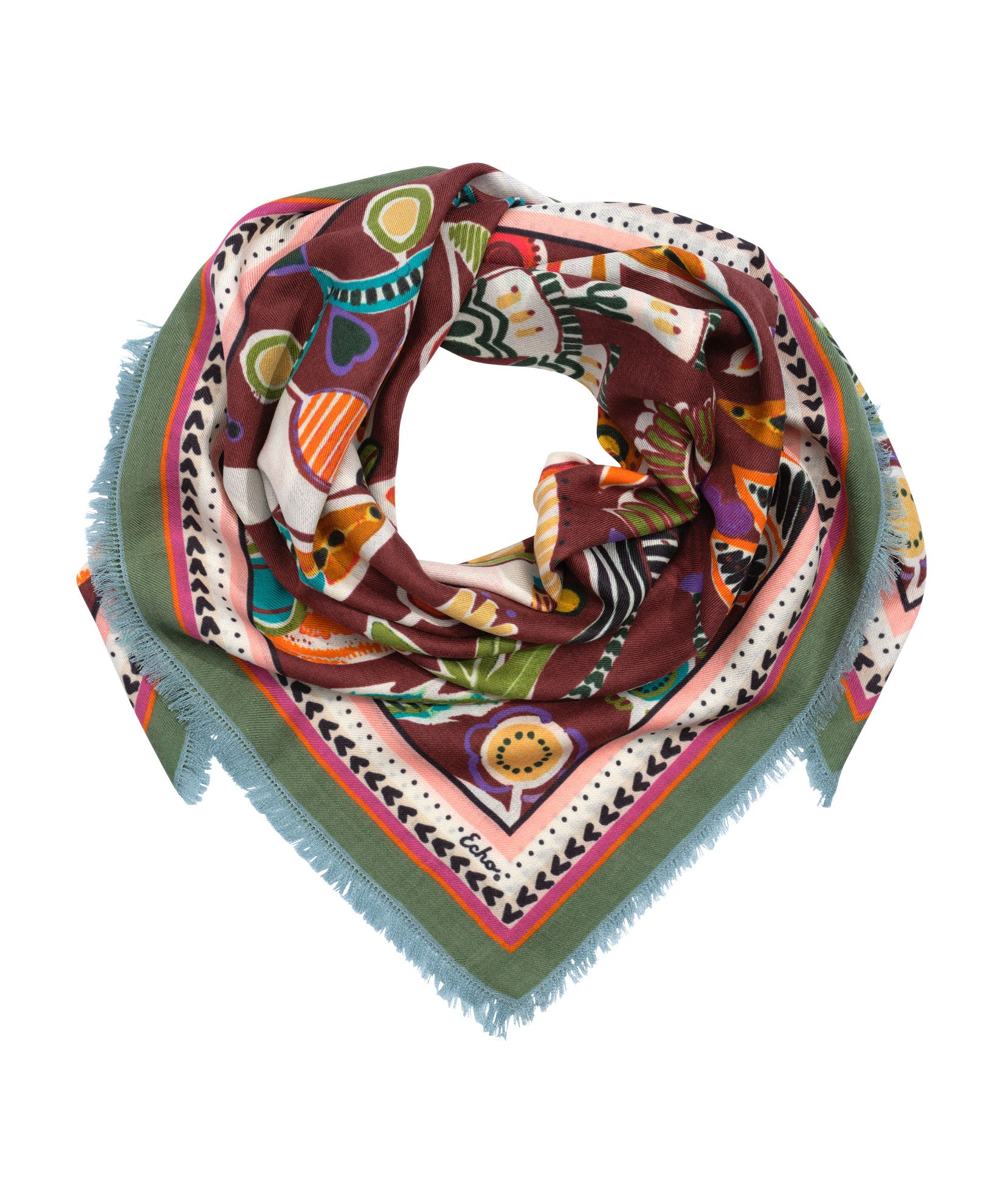 Stylish Folk Floral Oversized Square Scarf - Lightweight Fashion Accessory for Women, Perfect for Spring Outfits, Travel & Boho Chic Looks