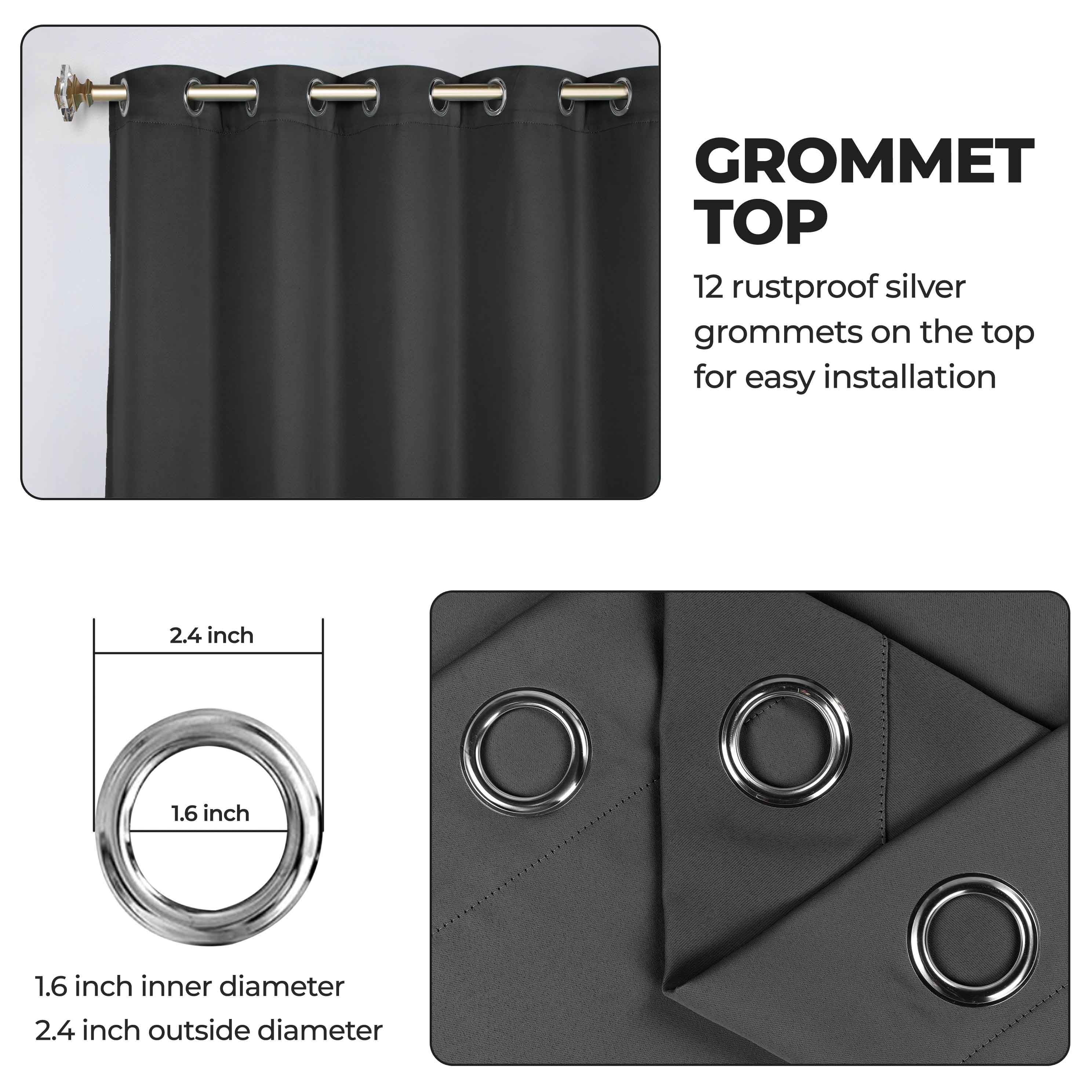 Classic Modern Solid Blackout Curtain Panels - Set of 2 for Bedroom & Living Room - Light Blocking Thermal Insulated Window Drapes for Home Decor