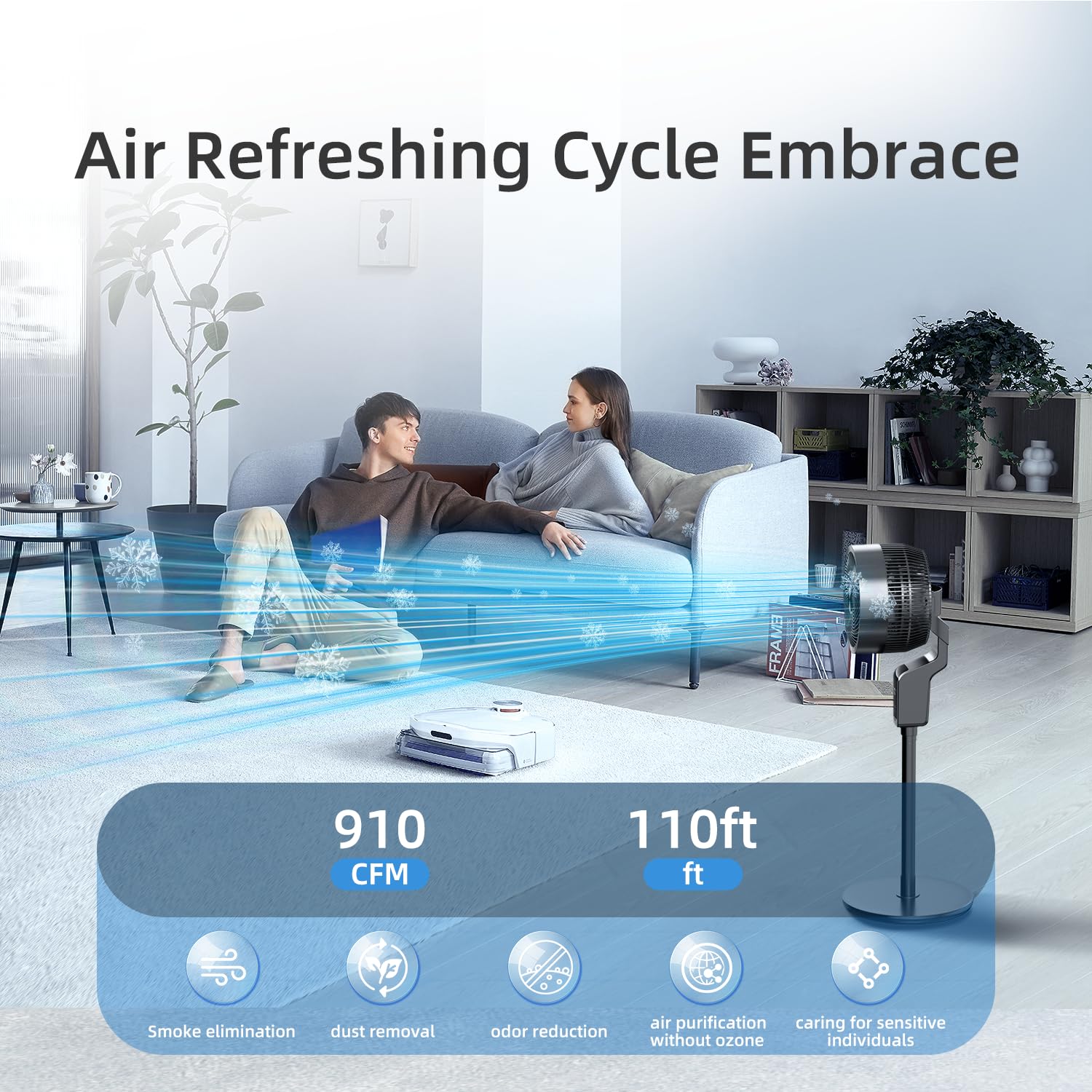 **70°+90° Quiet Oscillating Floor Fan for Bedroom & Home - 3 Speed Settings, 12H Timer, Touch & Remote Control (36-50dB) - Perfect for Cooling, Air Circulation & Nighttime Use**