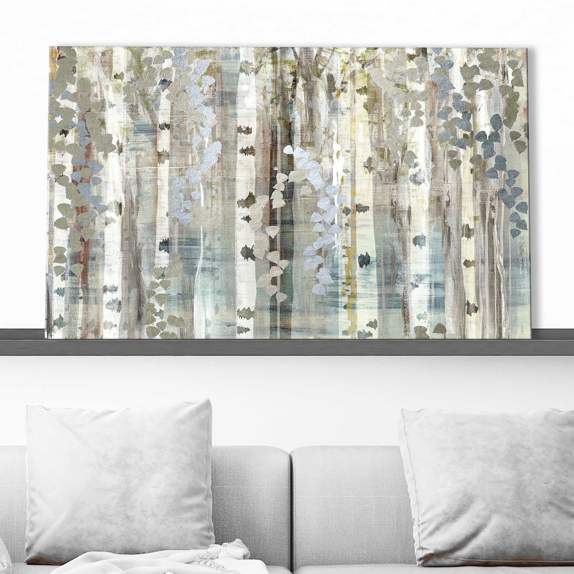 Birch Wood Meadow by Susan Jill - Stunning Canvas Art Print for Home & Office Decor | Nature Landscape Wall Art | Perfect for Living Room, Bedroom & Office