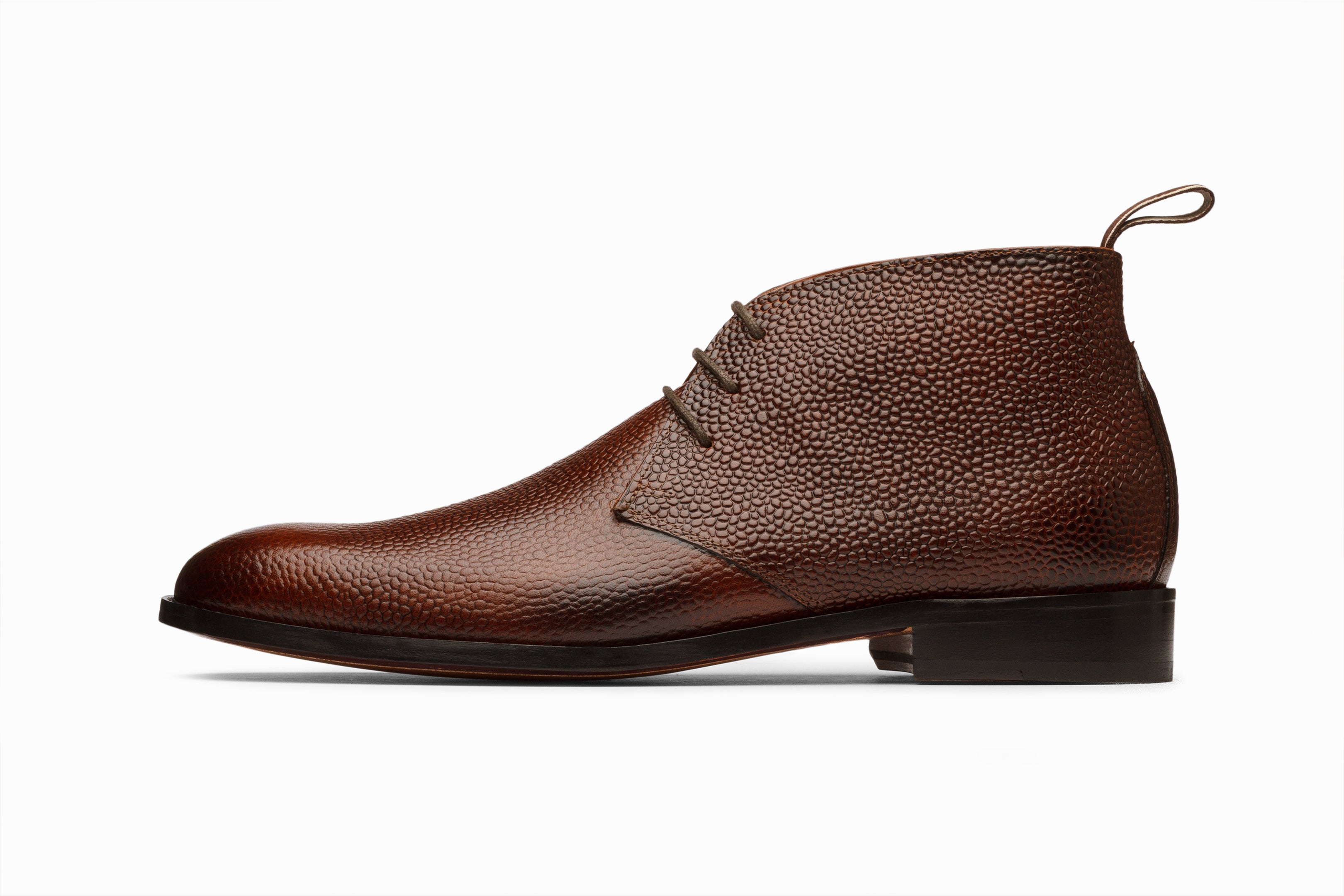 Men's Brown Grain Leather Chukka Boots - Comfortable Casual & Dress Shoes for Work, Outdoor & Everyday Wear