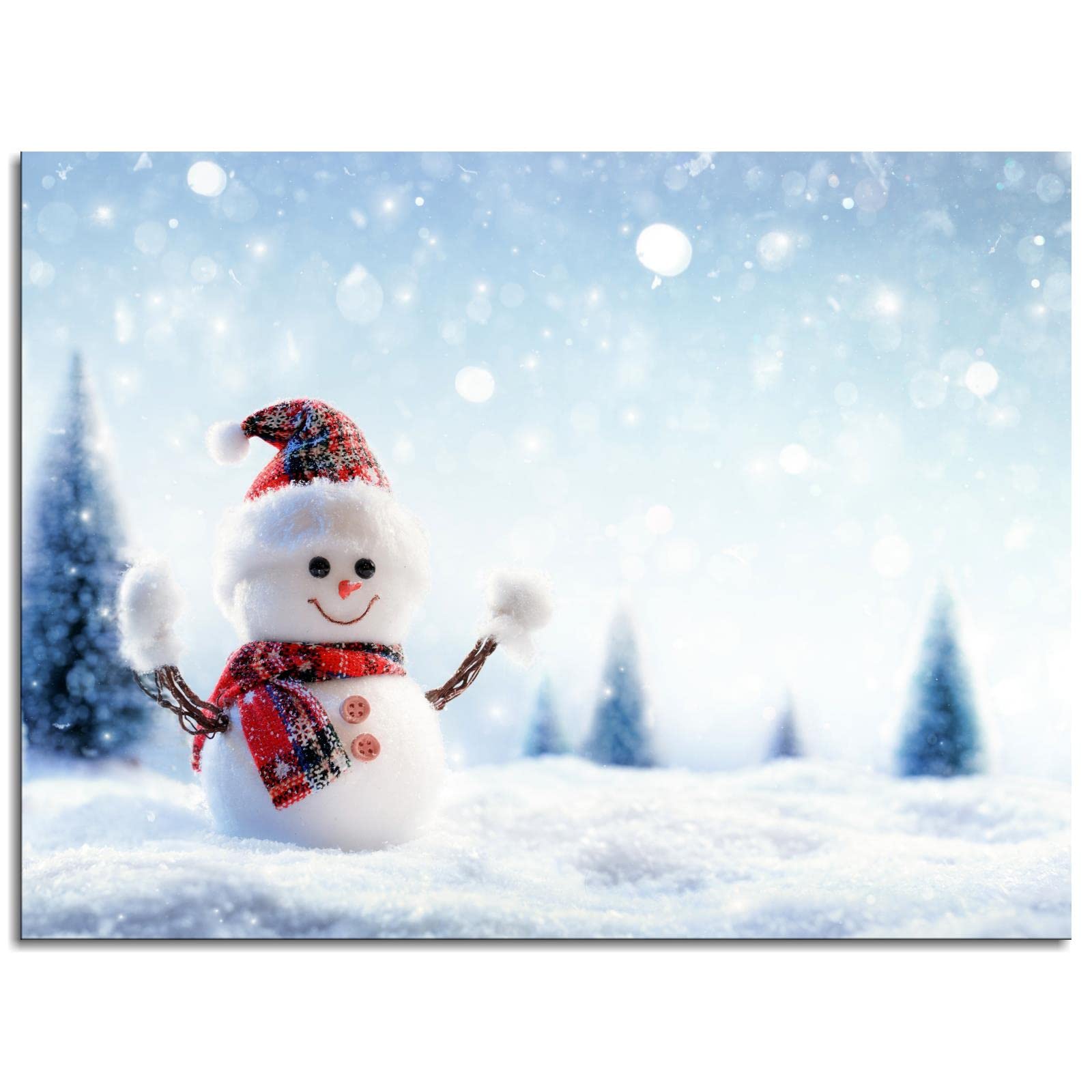 Snowman Prints Canvas Art - 10x8 Inch Winter Wall Decor for Kids Room, Nursery, or Living Room | Unframed Posters for Christmas & Holiday Home Decoration