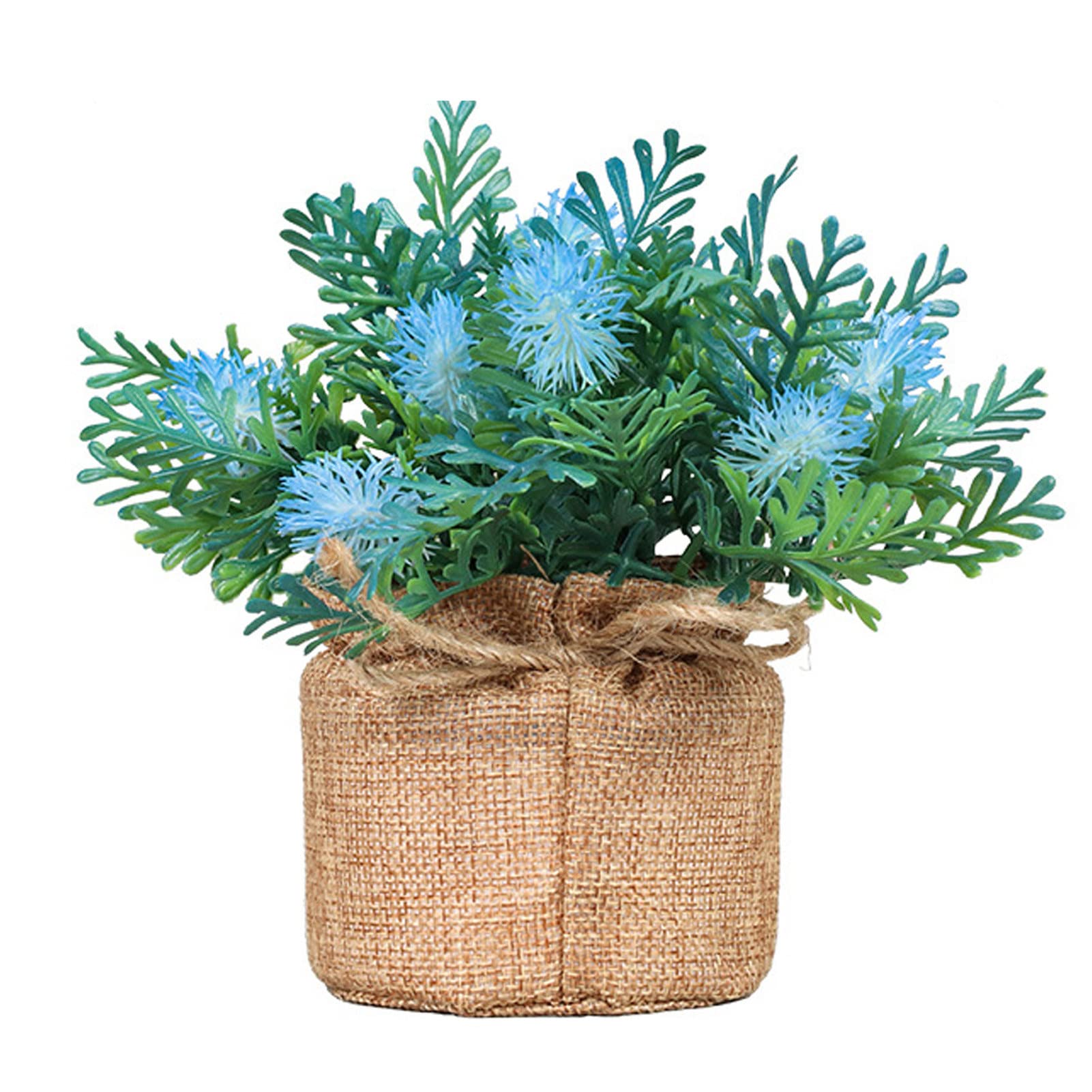 Artificial Potted Plant - Realistic Fake Plant for Home & Outdoor Decor - Low Maintenance Plastic Linen Rope Design - Perfect for Office, Living Room, Patio & Garden Decoration