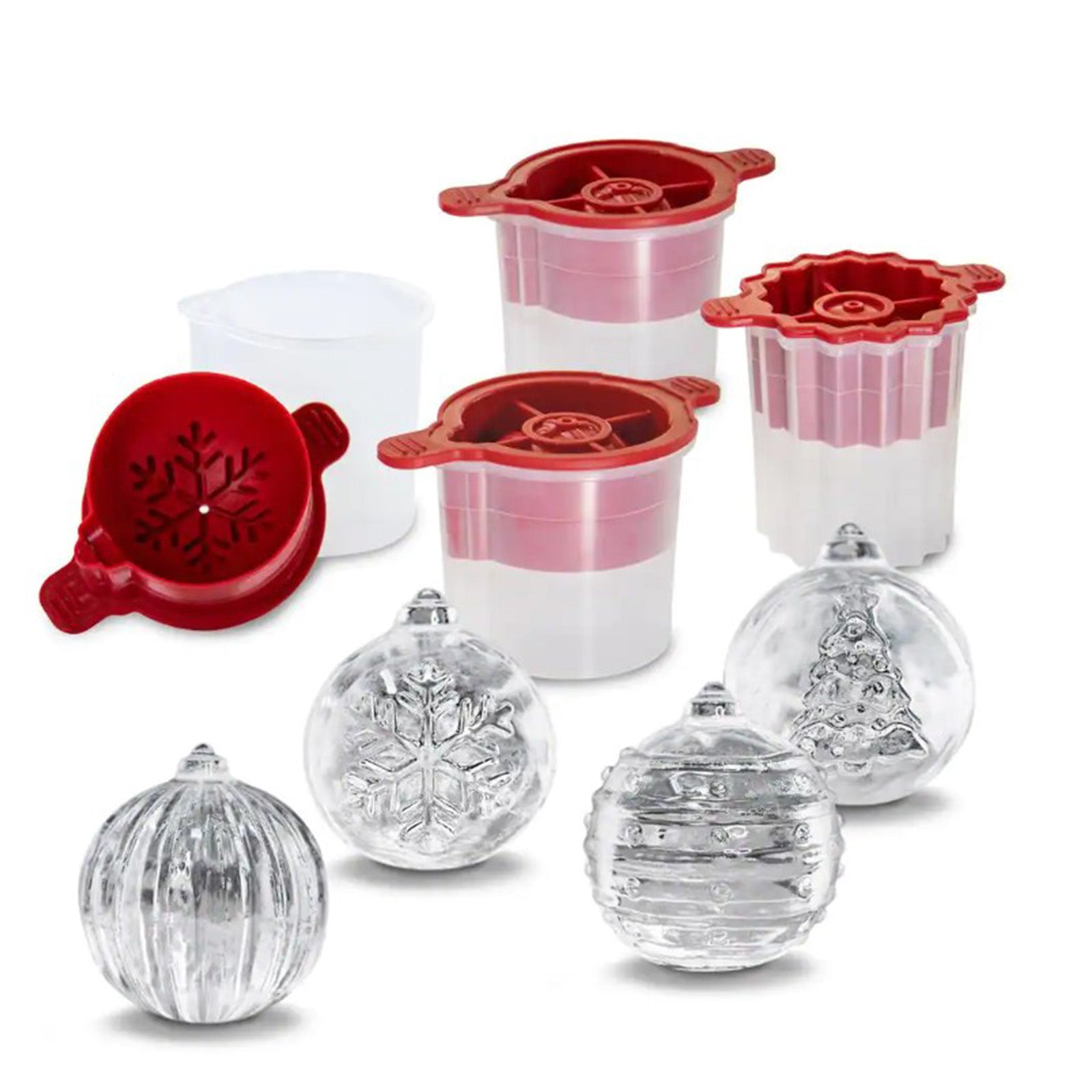 Christmas Ornament Ice Molds - 4 Pack Silicone Holiday Ice Cube Trays for Cocktails & Drinks | Perfect for Christmas Parties, Winter Celebrations & Festive Home Decor