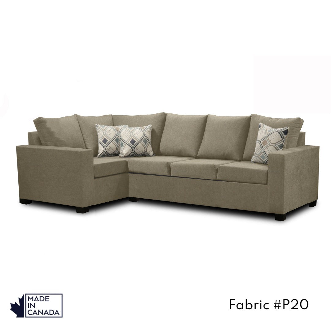 Canadian Made 3 x 1 Sectional Sofa with LHF/RHF Configurations & 17 Color Options - Perfect for Living Rooms, Apartments & Home Theaters