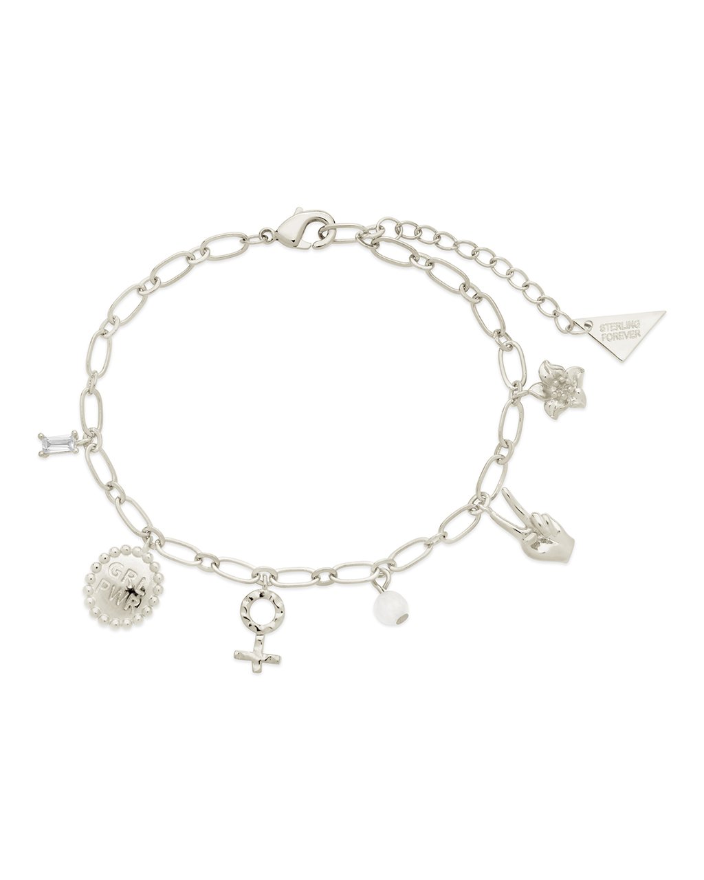 Louisa CZ & Stone Charm Bracelet for Women - Elegant Cubic Zirconia & Gemstone Jewelry Gift for Birthday, Anniversary | Perfect for Parties, Weddings & Everyday Wear
