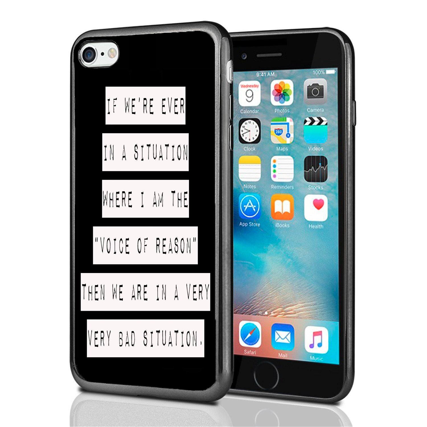 Funny Voice of Reason Quote iPhone 7 & 8 Case - Durable Protective Cover for 2016 & 2017 Models by Atomic Market - Perfect for Work, School & Everyday Use