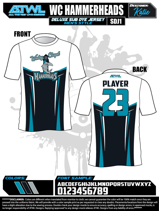 Wesley Chapel Fall League Men's Sublimated Dye Jerseys - Custom Team Uniforms for Baseball, Basketball & Soccer Games