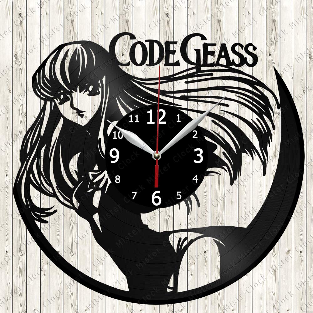 Code Geass CC Anime Manga Vinyl Record Wall Clock - Unique Handmade Decor for Anime Fans | Perfect Gift for Bedroom, Living Room & Office