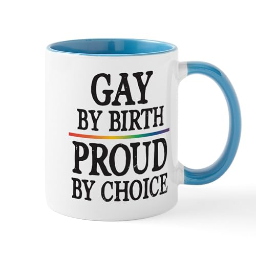 White/Blue Inside - Gay By Birth, Proud By Choice Mug