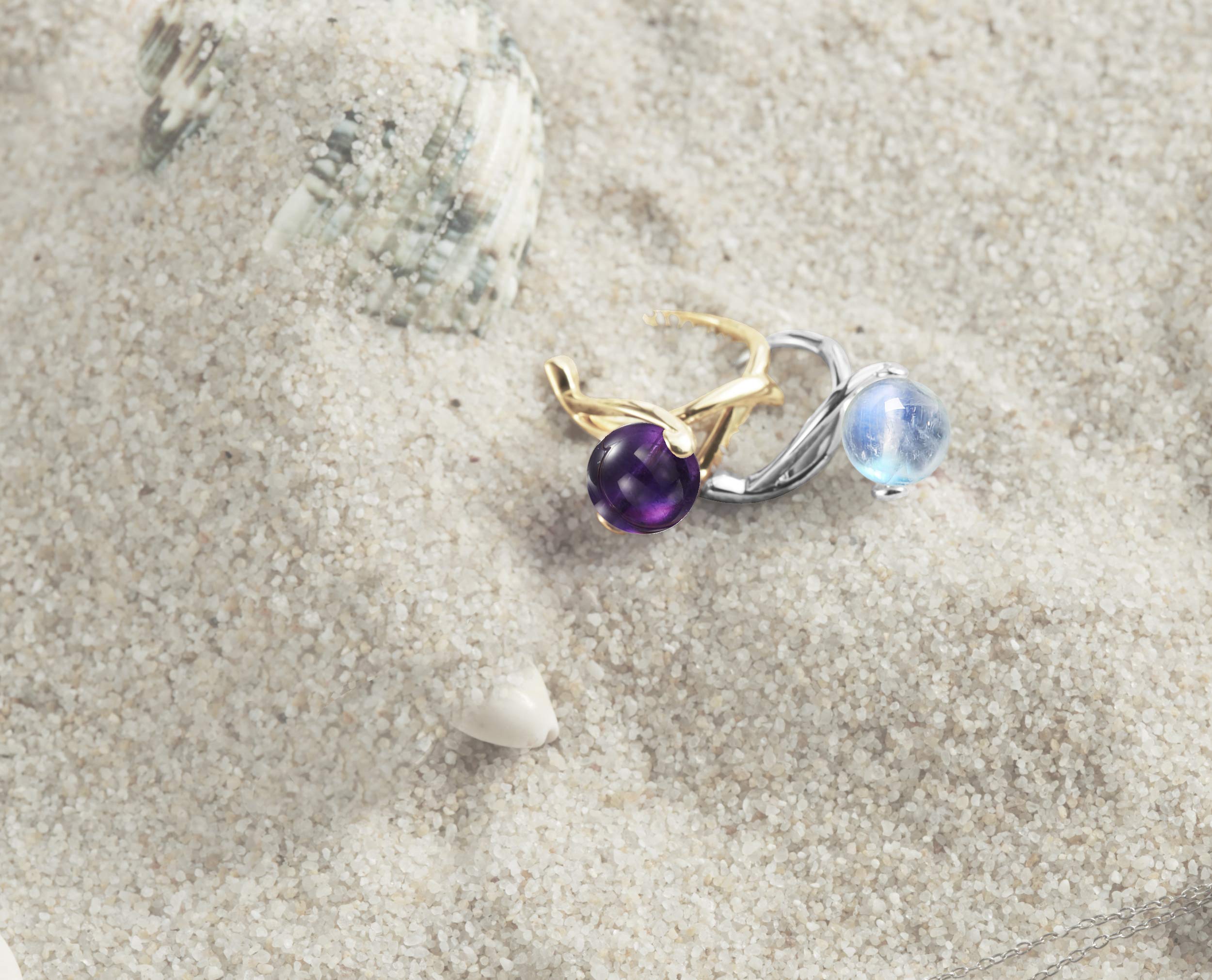 Majade Amethyst Ring - February Birthstone, Purple Engagement & Wedding Ring | Handmade 925 Sterling Silver Gold Plated | Non-Diamond Gemstone Minimalist Unique Jewelry | Perfect for Valentine's Day, Anniversary & Special Occasion Gifts