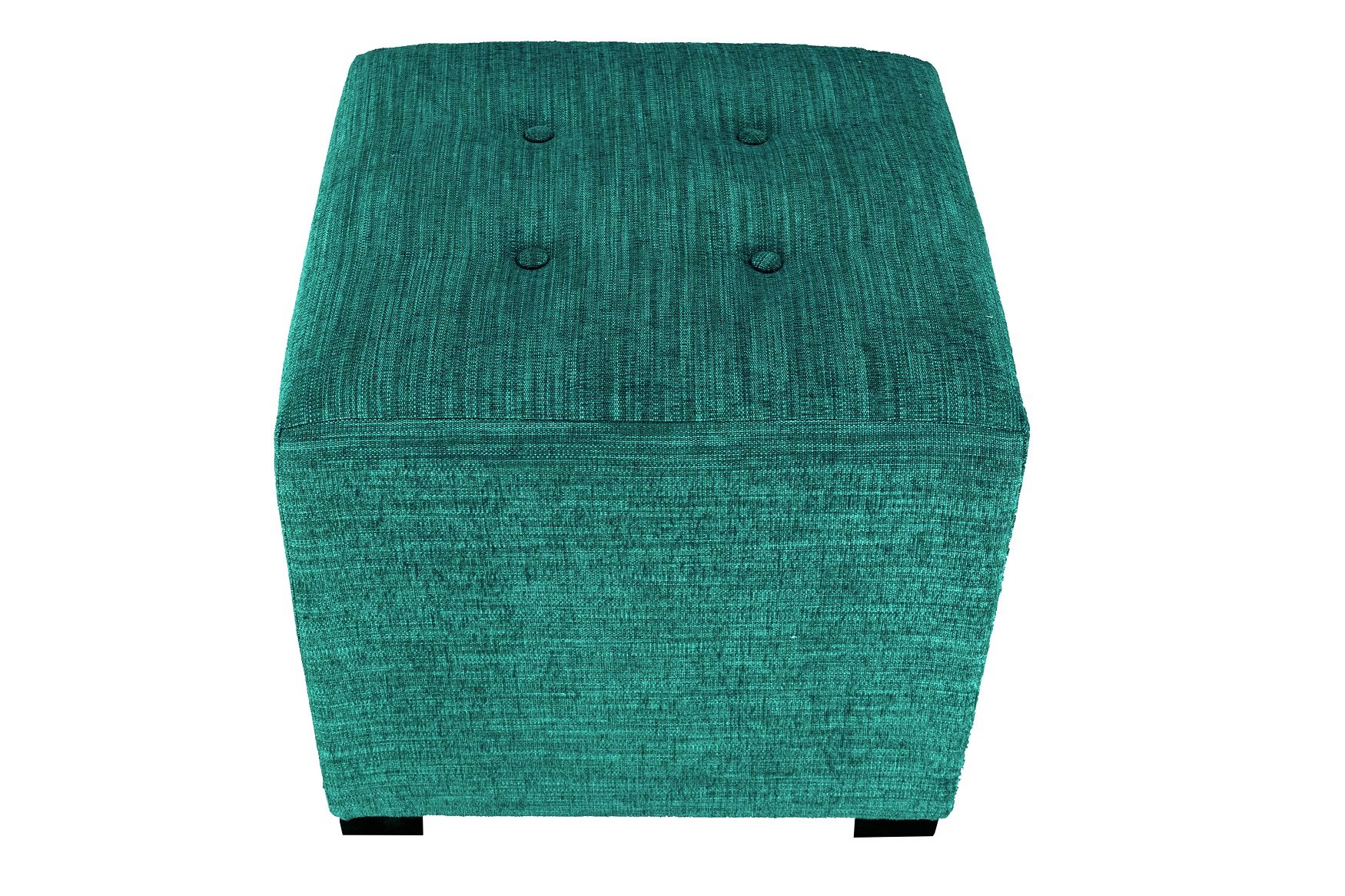 MJL Furniture Upholstered Square Ottoman with Storage - 17x19x19 Inch Cube Footrest Stool, Turquoise Blue - Perfect for Living Room, Bedroom & Home Decor