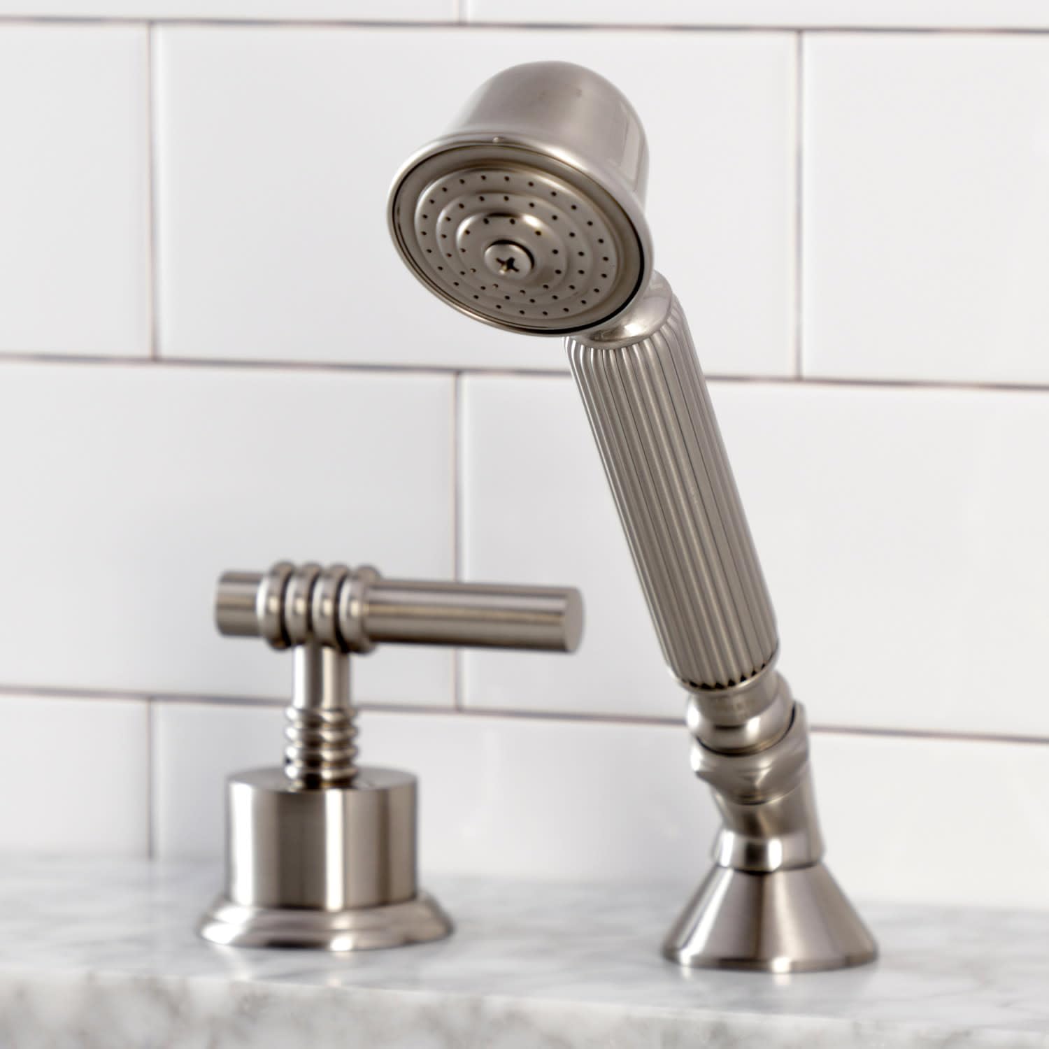 Kingston Brass KSK2365MLTR Oil Rubbed Bronze Deck Mount Hand Shower with Diverter for Roman Tub Faucet, 8 x 5.63 x 1.81 Inches - Perfect for Spa-Like Bathroom Upgrades and Luxurious Bathing Experience