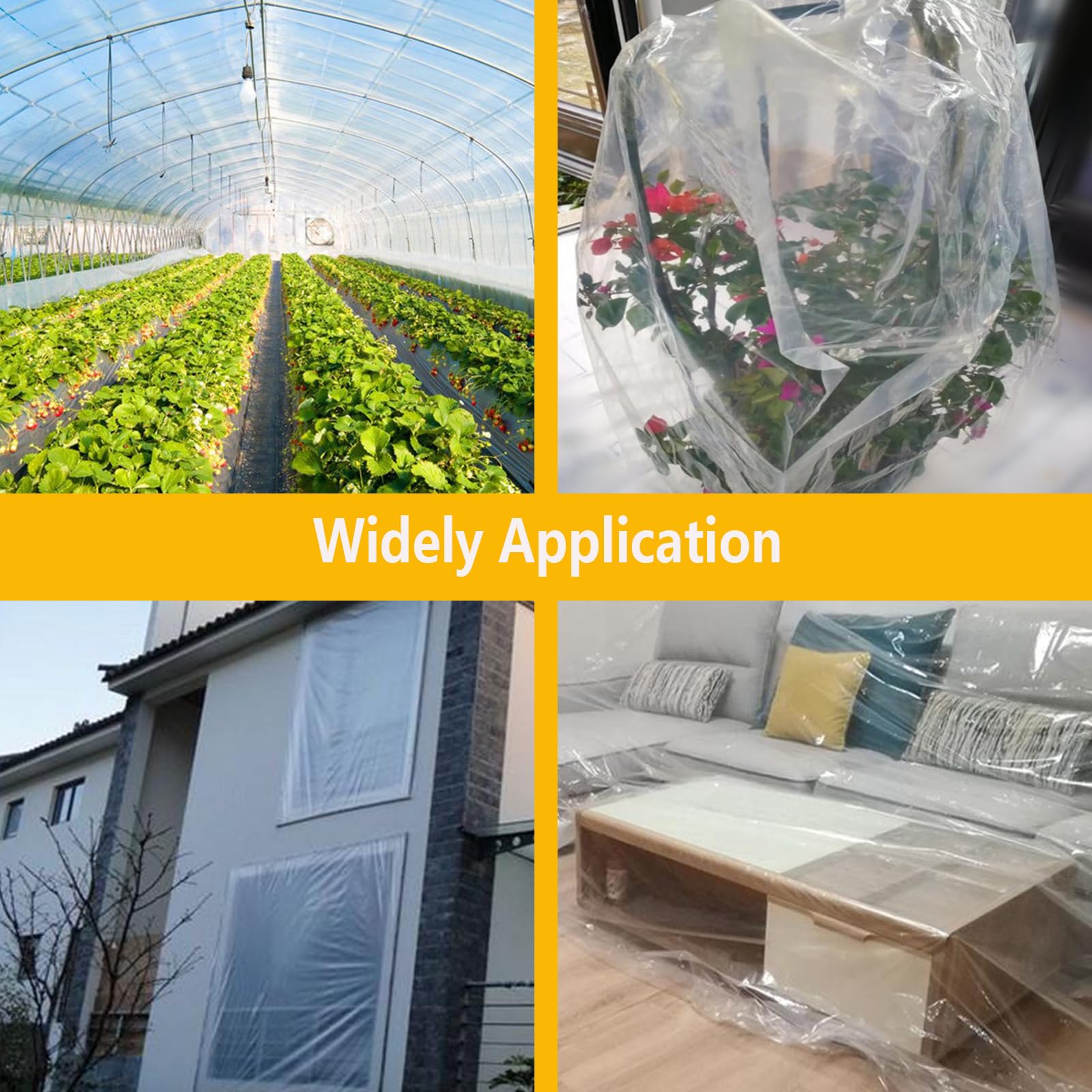 **8x25ft Clear Greenhouse Plastic Sheeting - Heavy Duty Waterproof Greenhouse Cover for Garden, Raised Beds & Plant Protection | UV Resistant & Durable**    *(Perfect for Extending Growing Seasons, Protecting Plants from Frost, and Creating DIY Greenhouses)*