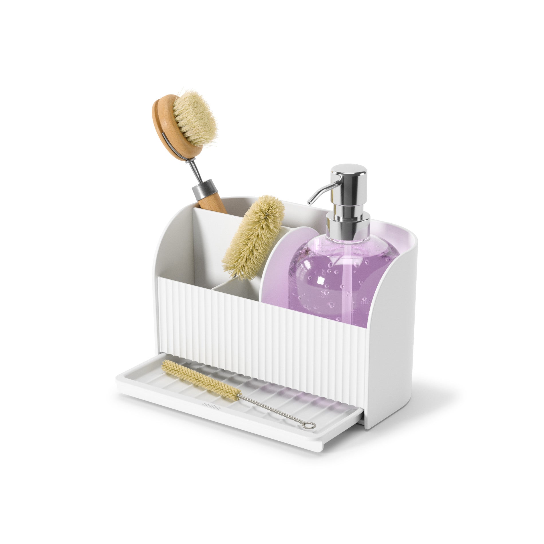 Adjustable Sling Sink Caddy with Soap Pump Holder - Organize Kitchen & Bathroom Essentials - Perfect for Sponge, Scrubber, and Cleaning Supplies Storage