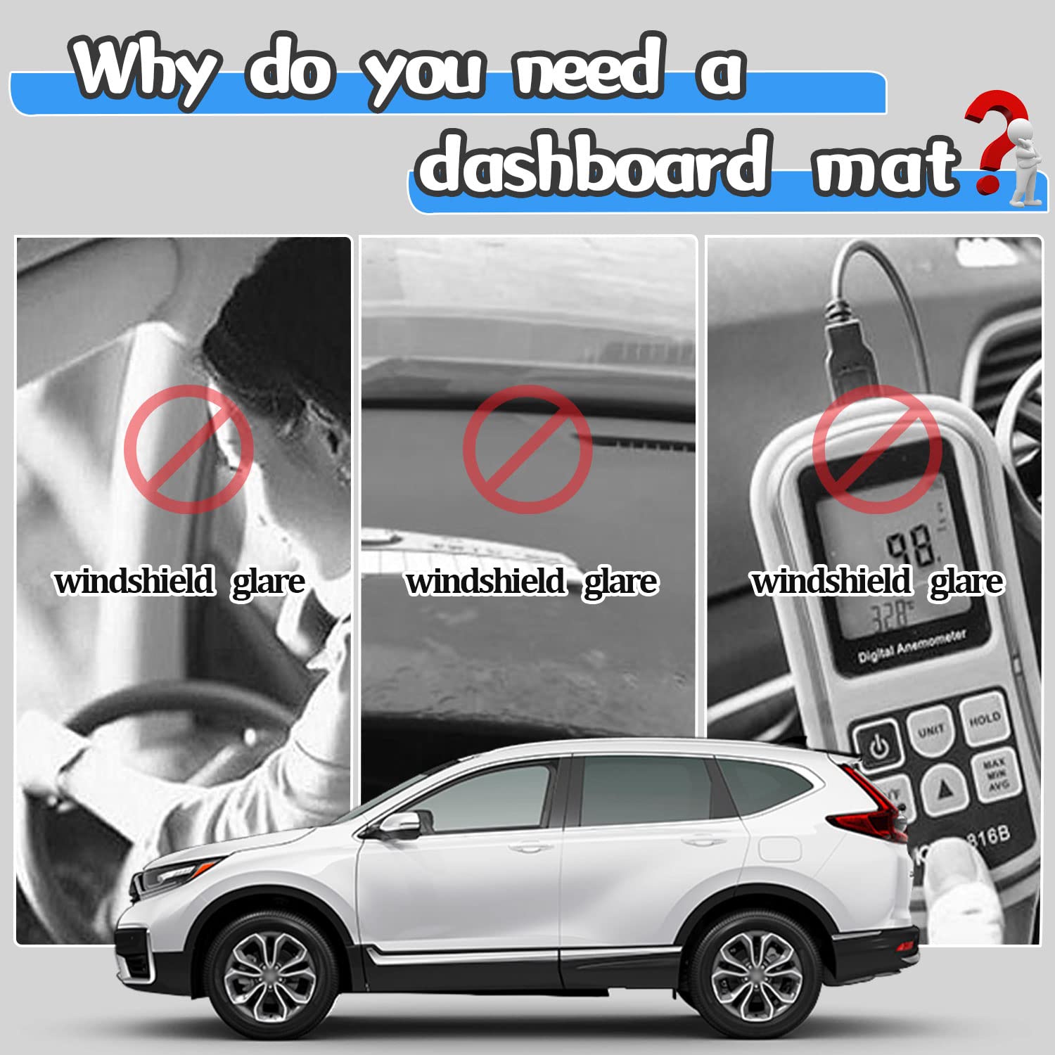 Custom Fit Dashboard Cover Mat for Honda CRV 2017-2022 | Anti-Skid Center Console Protector with Black Edge | Perfect for Car Interior Protection & Style Enhancement