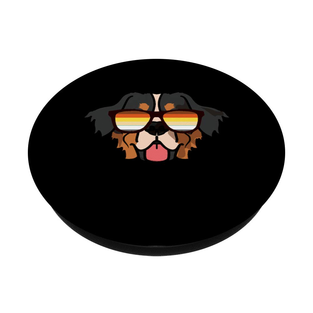 Bernese Mountain Dog with Sunglasses - LGBTQ+ Pride Phone Grip & Stand for iPhone, Samsung | Cute PopSocket for Pride Month, Dog Lovers & Rainbow Supporters | Perfect for Daily Use, Travel & Showing Pride