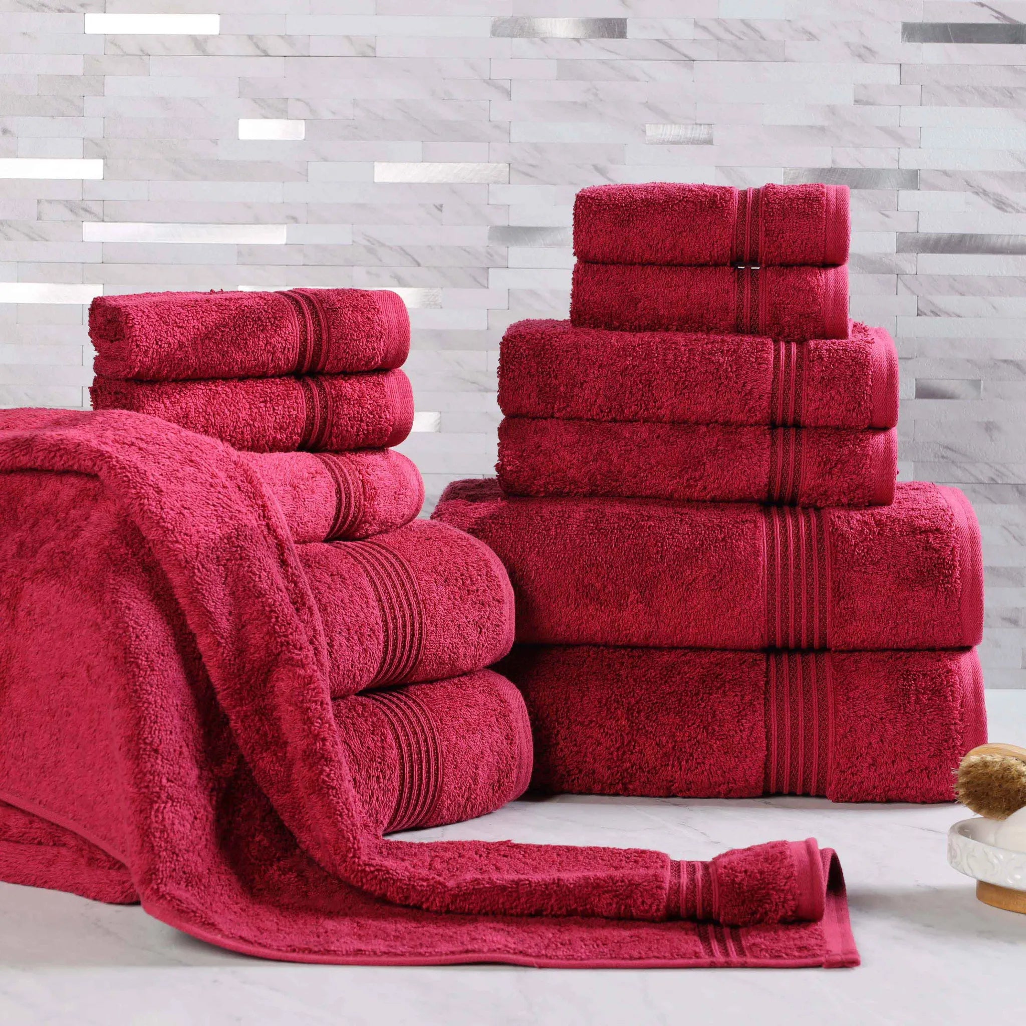 Premium 12-Piece Egyptian Cotton Towel Set - Ultra Soft, Highly Absorbent Bath & Beach Towels for Luxury Spa, Hotel, and Home Use