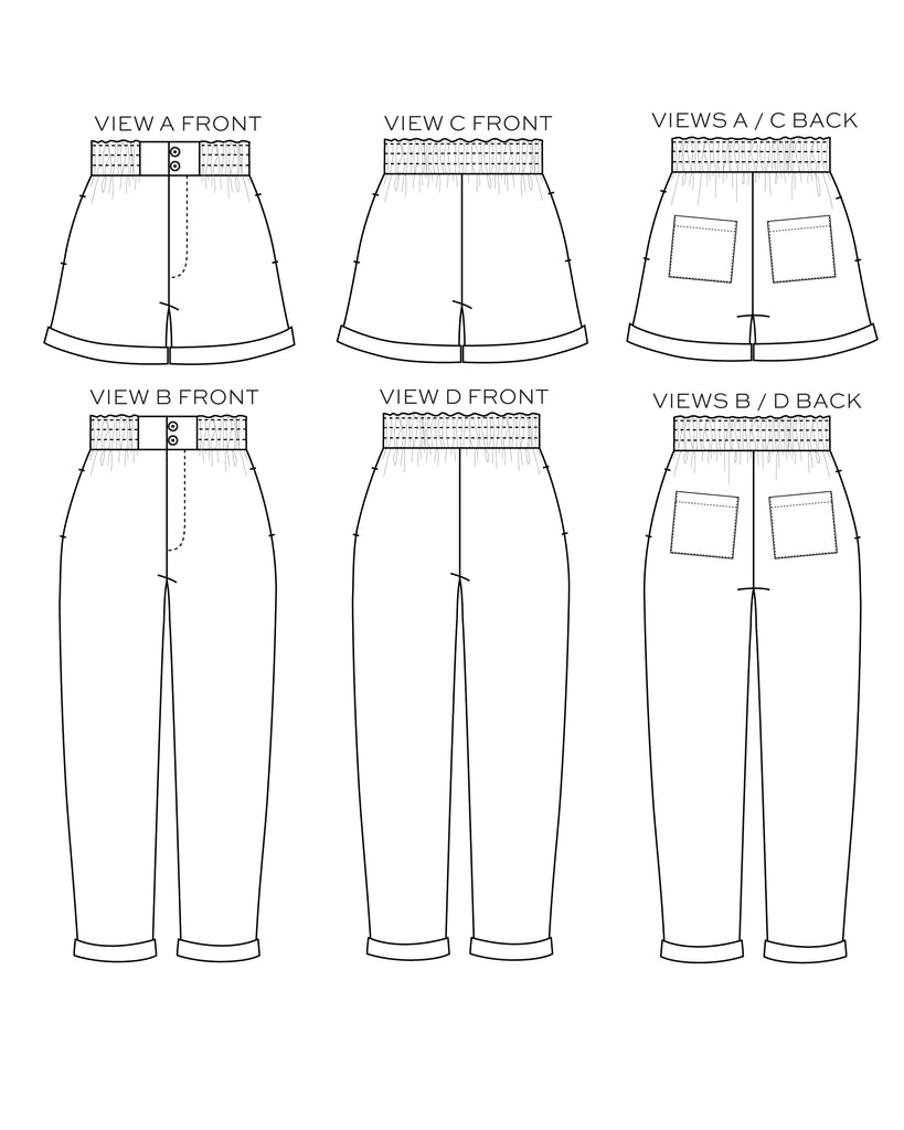 True Bias Dani Short & Pants - Women's High Waisted Linen Shorts & Pants Set for Summer - Perfect for Beach, Vacation and Casual Wear