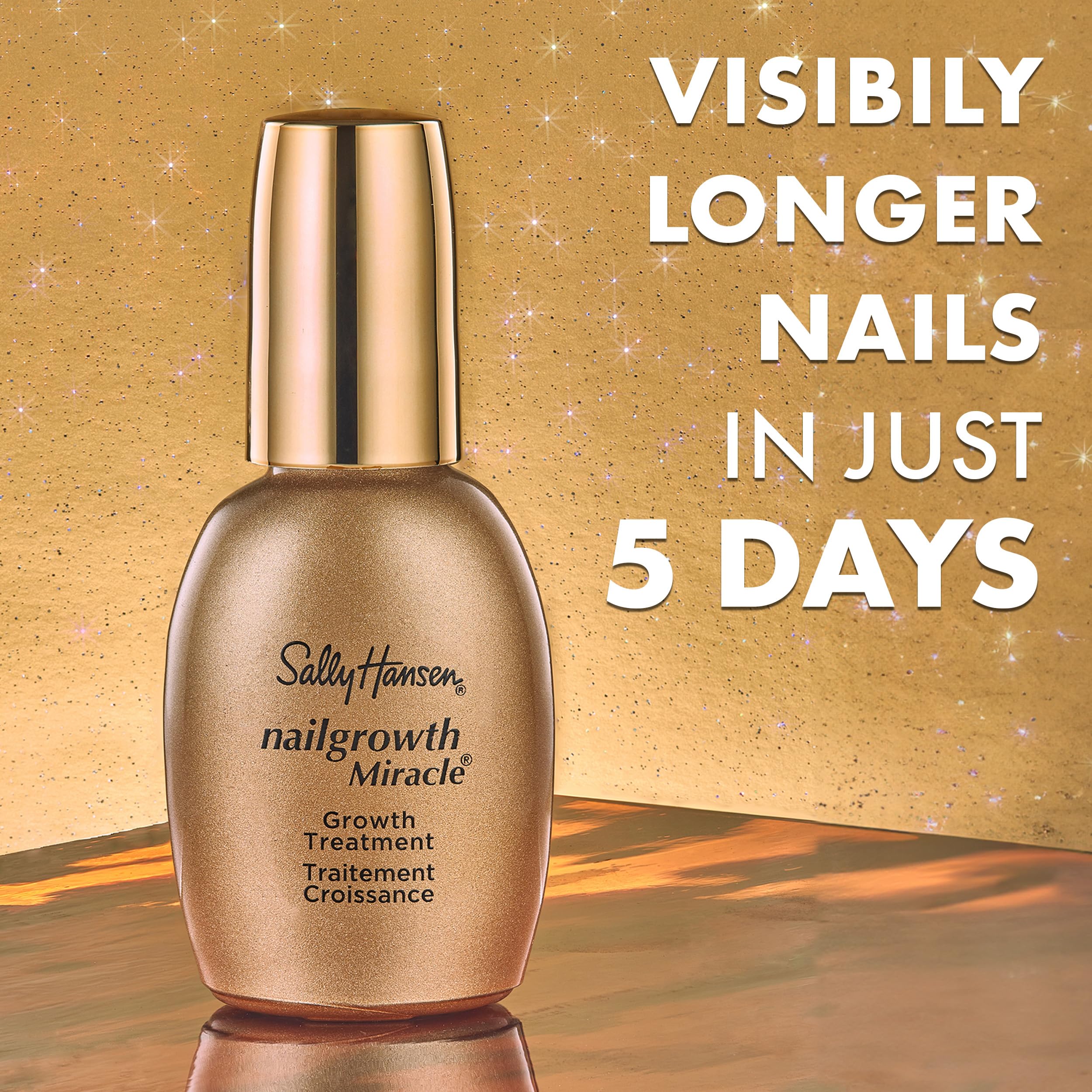 Sally Hansen Miracle Growth Nail Treatment - 13.3ml Nail Strengthener & Growth Serum for Stronger, Healthier Nails | Perfect for Brittle Nails & Nail Care Routine