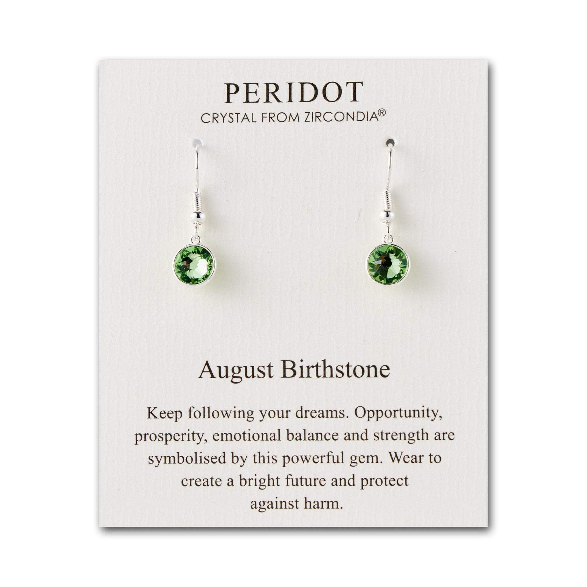 Peridot Zirconia Drop Earrings - August Birthstone Jewelry for Women