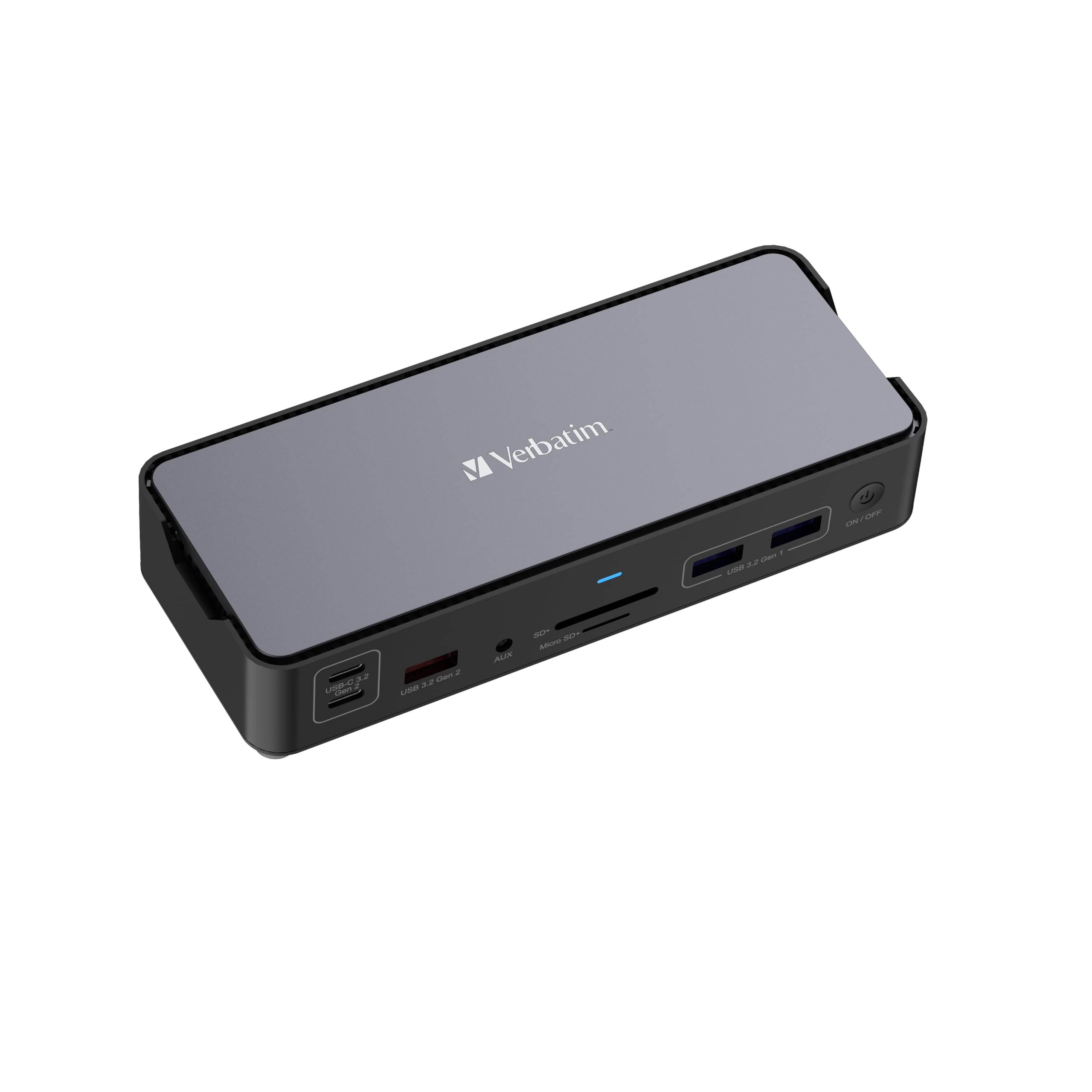 Verbatim USB-C Pro Docking Station 15-in-1 Hub - 4K/8K HDMI, USB-A/C, 80W PD, AUX, Card Reader - Compatible with MacBook Pro/Air, Windows Laptops - Perfect for Home Office, Gaming & Video Editing Workspace Setup