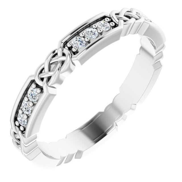 0.27 Carat Round Diamond Eternity Wedding Band with Celtic Knot Design - Perfect for Anniversary Gifts, Bridal Jewelry & Celtic-Inspired Fashion Accessories