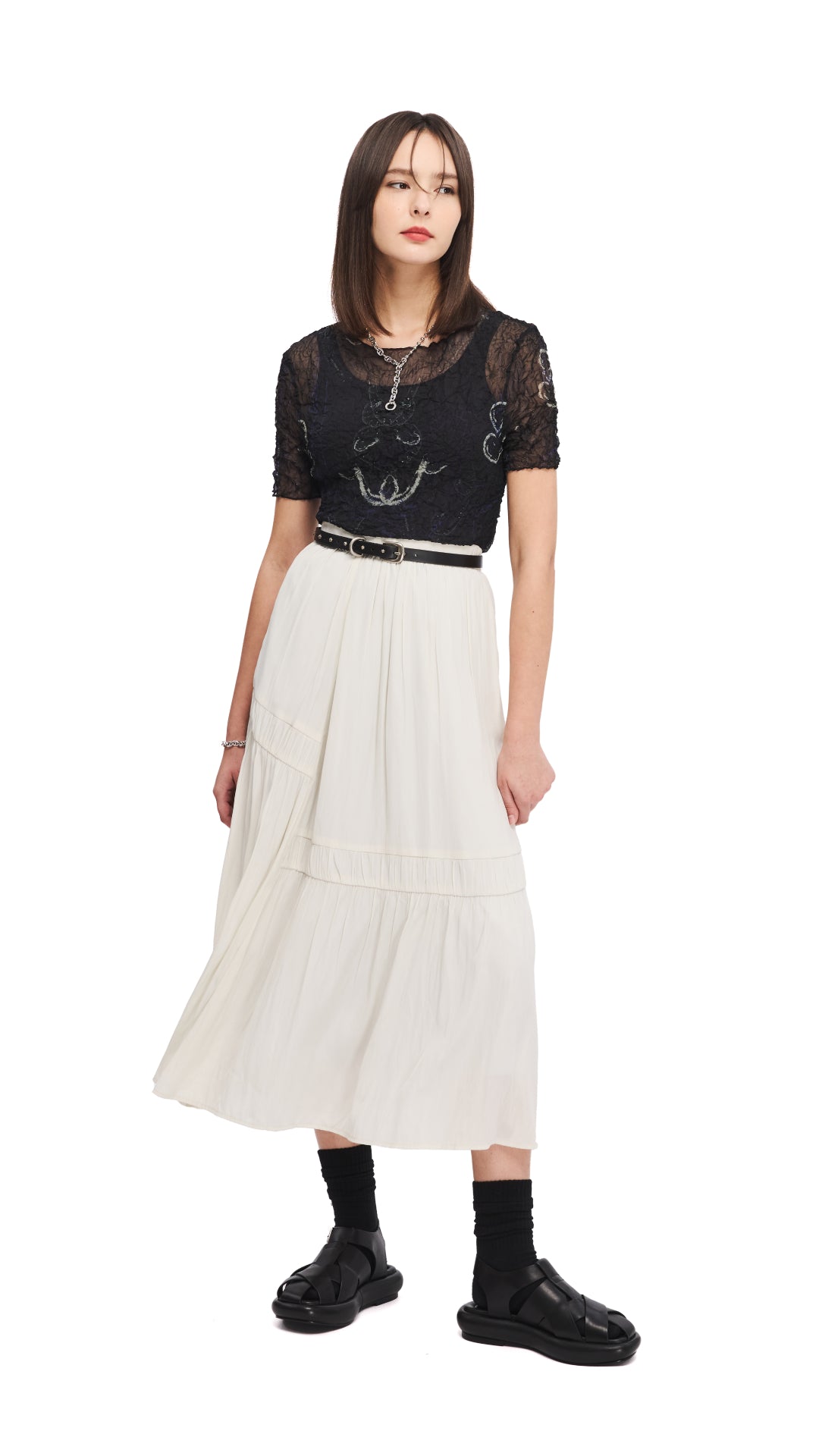 Elegant Flounce Maxi Skirt for Women - Boho Summer Beach Dress with Side Slit | Perfect for Vacations, Weddings & Date Nights