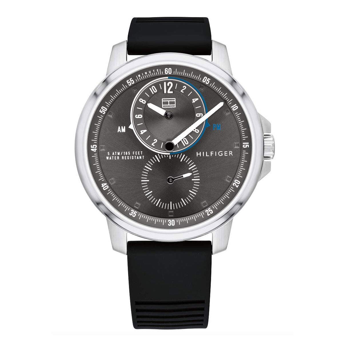 Tommy Hilfiger Men's Multi-Dial Quartz Watch - Logan Rubber Band Casual & Dress Watch for Business, Travel & Everyday Wear
