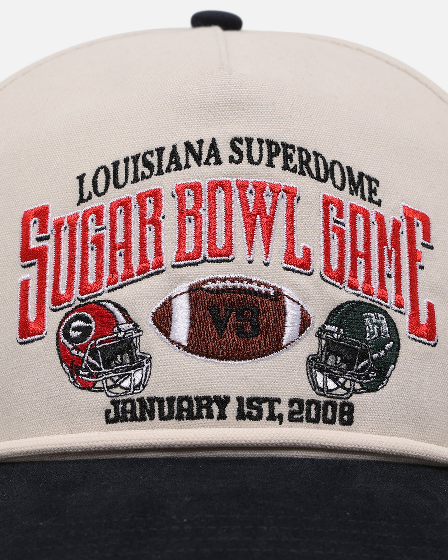 47 Brand Louisiana 2008 Sugar Bowl Snapback Hat - Adjustable Tan/Black Baseball Cap for Men & Women - Perfect for Sports Fans, Casual Wear and Collectors