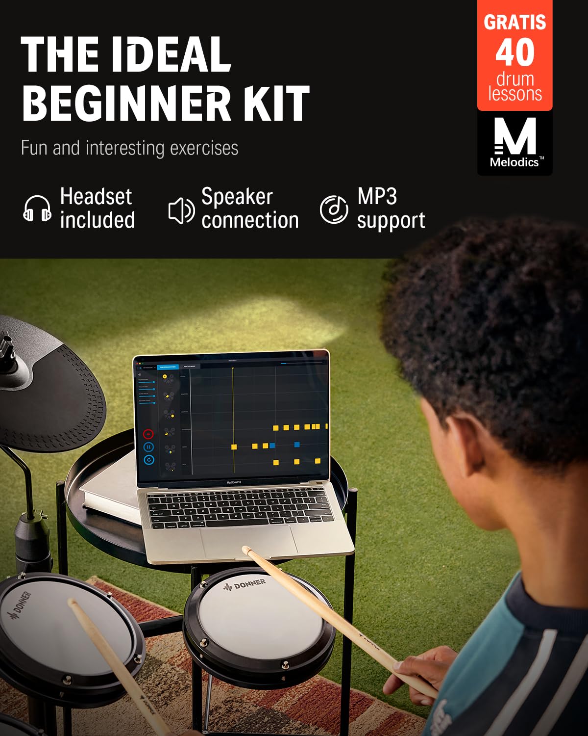 Donner Electric Drum Set with 12