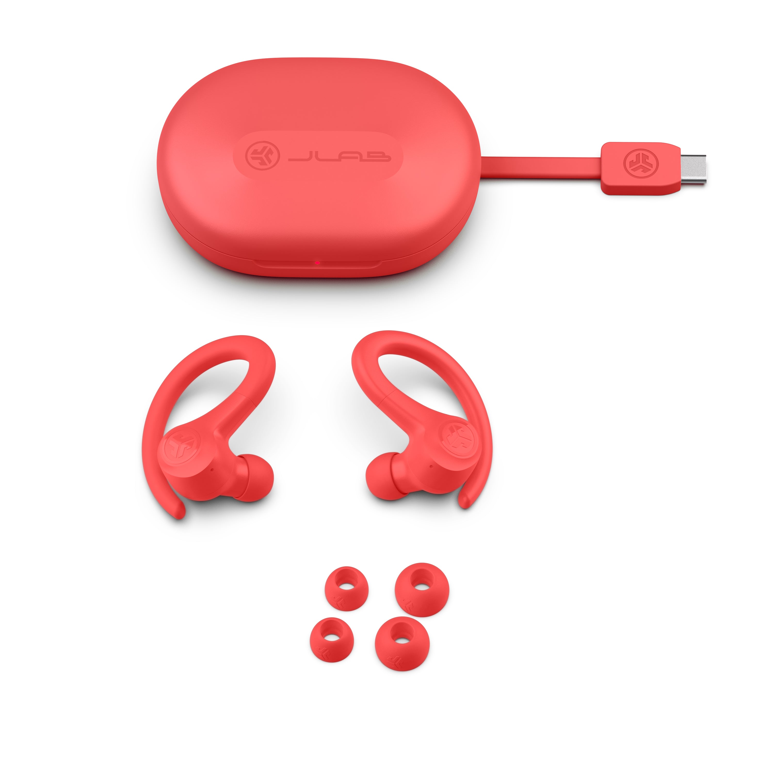 GO Sport+ True Wireless Earbuds with Bluetooth 5.0, IPX7 Waterproof, 30H Playtime - Coral Pink Wireless Headphones for Running, Gym, Workout & Travel