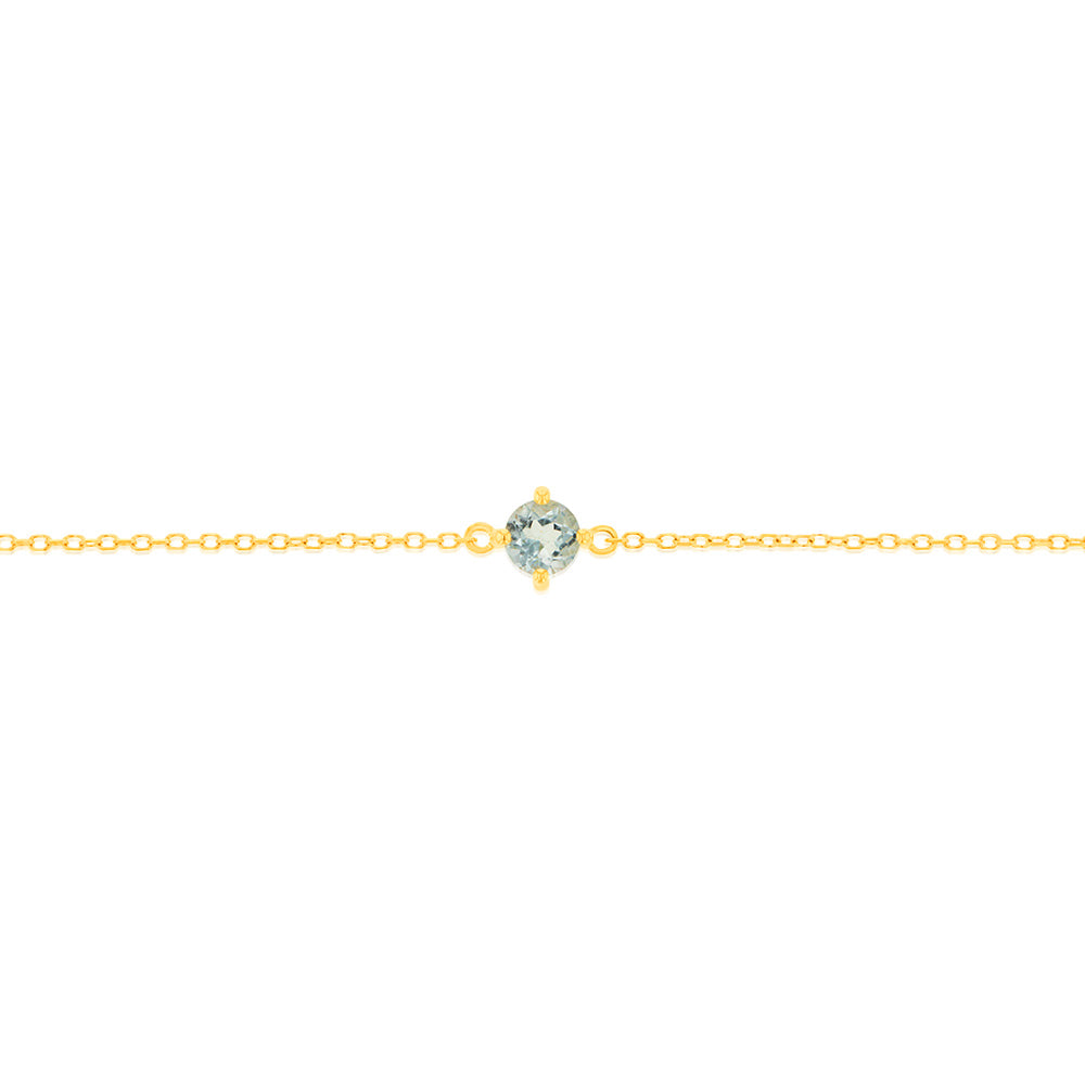0.24 Carat Aquamarine Adjustable Bracelet 17cm in 9ct Yellow Gold - Elegant Jewelry Gift for Women, Perfect for Weddings, Anniversaries & Special Occasions